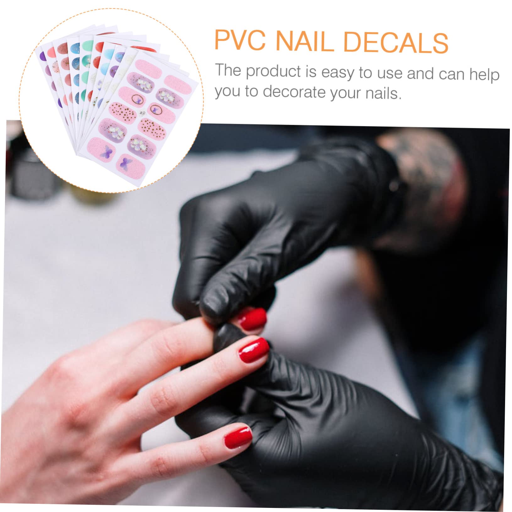 SHERCHPRY 5 Juegos Pegatinas de Uñas Graduales Autoadhesivas para Manicura Diy con Diseño de de Usar y Cortar Uñas