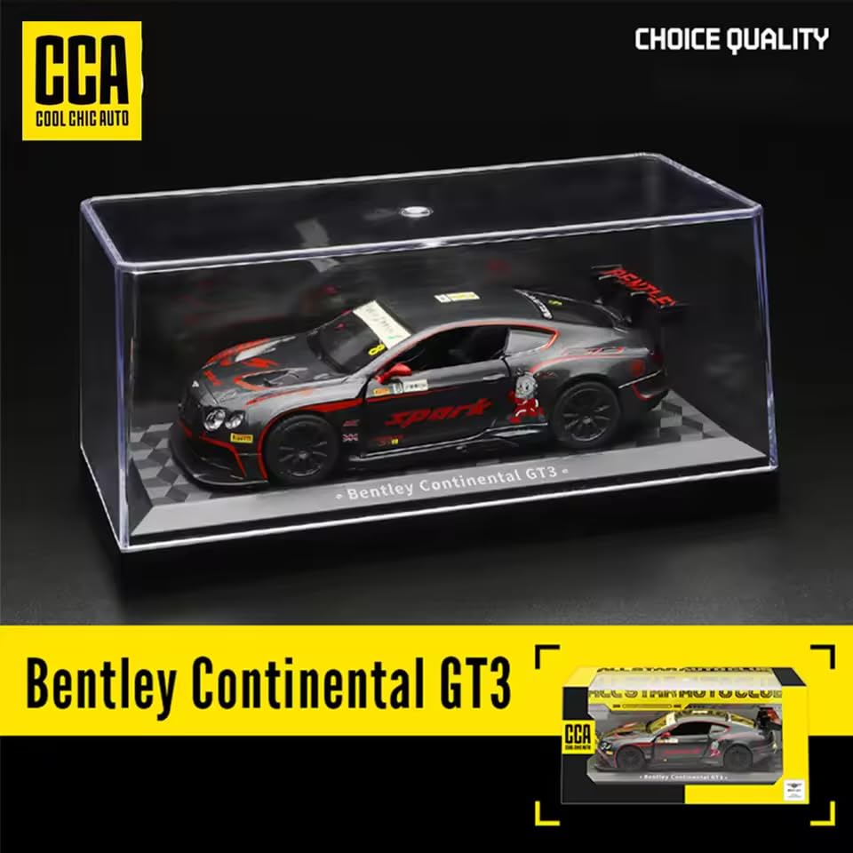 Image of 1:32 Scale Bentley GT3 Die-Cast Model Car - Racing Sports Car with LED Lights, Sound Effects, Opening Doors & Pull-Back Action - Collectible Toy for Kids & Adults