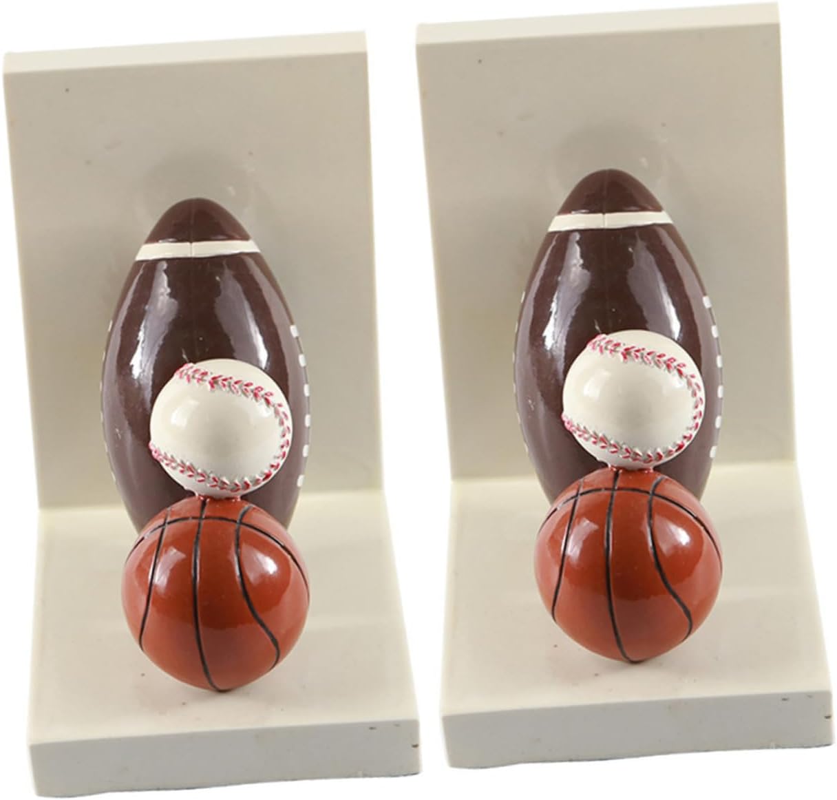 Healifty Cartoon Rugby Bookends Decorative Book Holder for Home Office Library Strong Sports Themed Shelf Supports for Magazines and Books