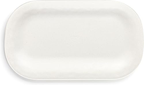 Miniatura 3 de DEMDACO Hearts - Plato de melamina y bambú rectangular mediano de 16 x 9 pulgadas, color blanco y negro