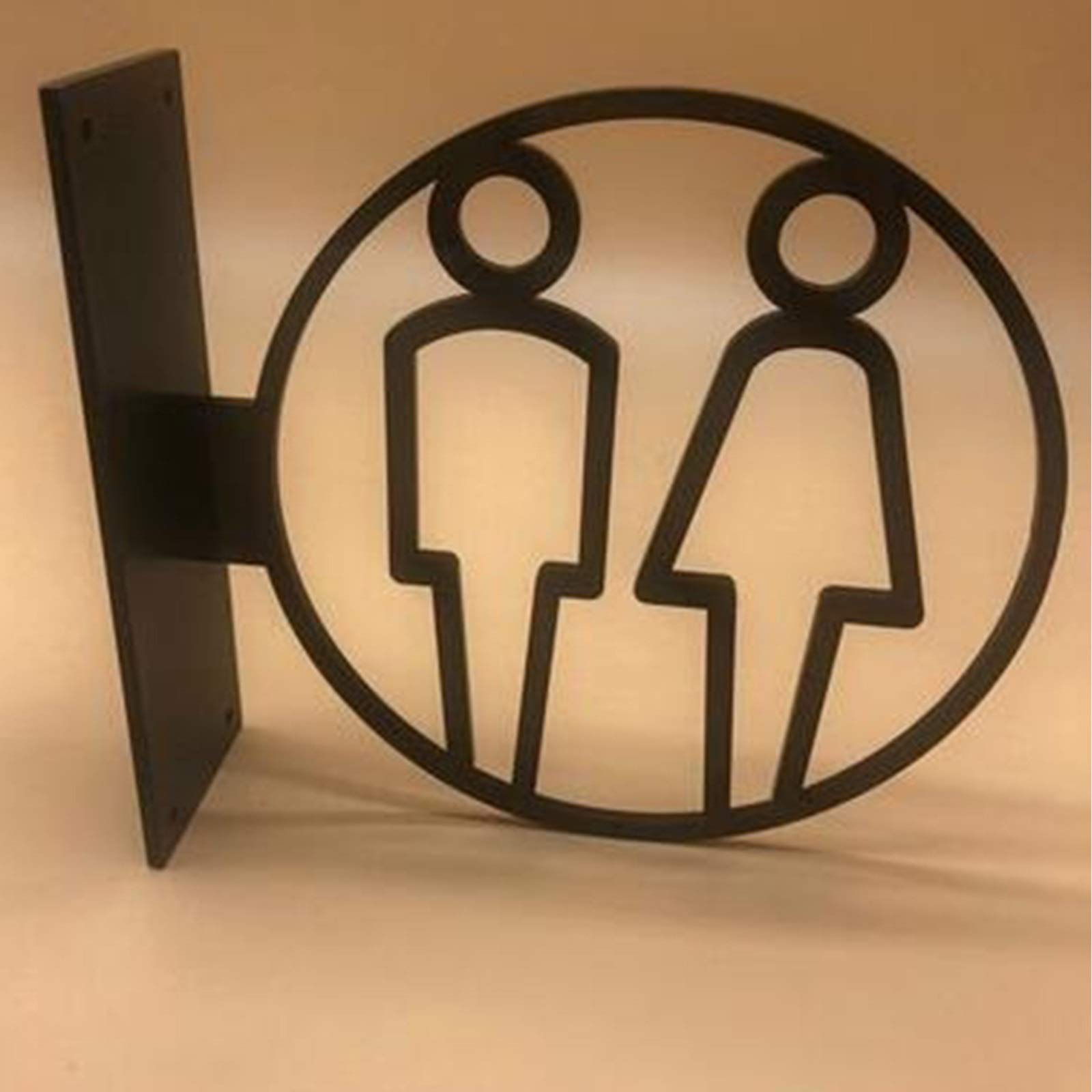 Panneau de Porte de Toilette 3D à Montage latéral, Panneaux de Toilette pour Hommes et Femmes, Plaque de Porte, Guide de Conseils, signalisation créative/E (H)