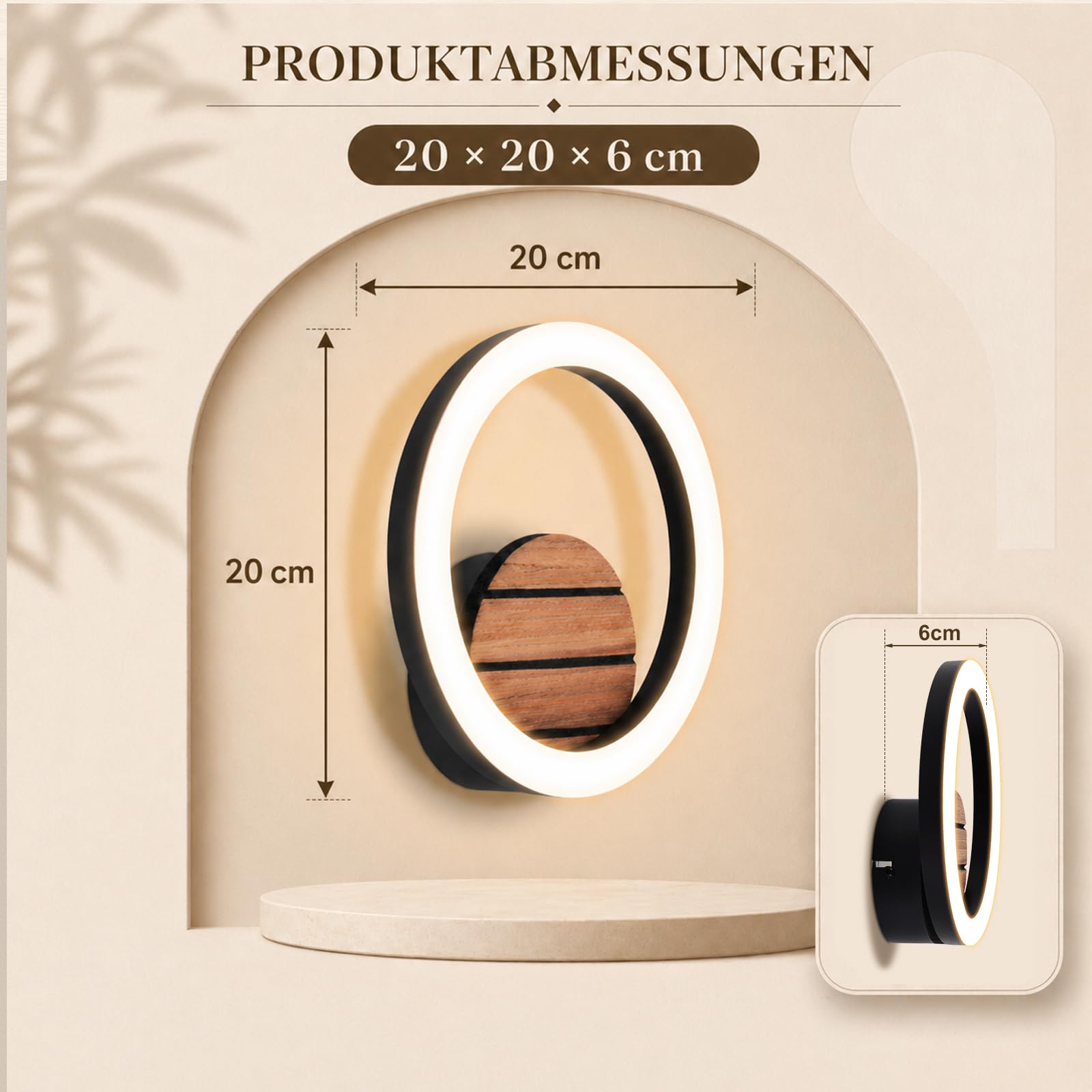 ZMH Applique murale LED 2ER - Applique d'intérieur 20 cm, lampe de couloir,