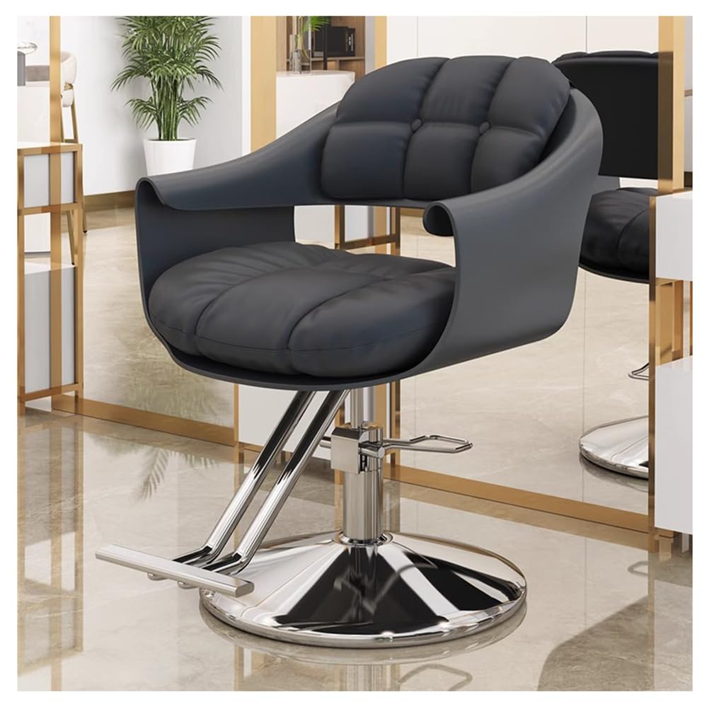 OZBMA Salon Barber Chair, Professional Classic Hydraulic Hairdressing Chair With Adjustable Seat Height, 360° Swivel Haircut Styling for Barbershop Beauty Spa Tattoo Shop,Black,A (Black A)