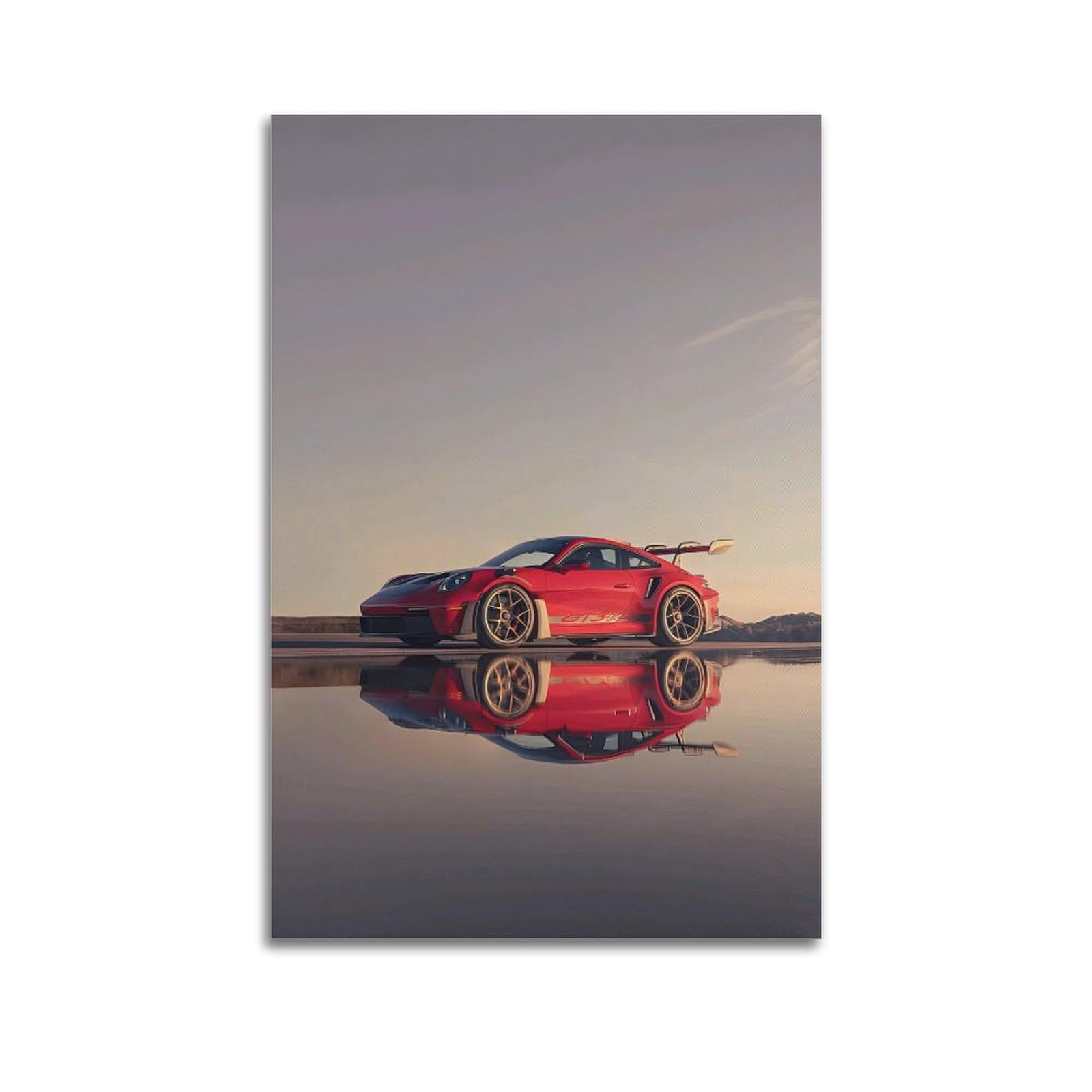 OKAHYS 911 GT3-RS Red Sports Racing Car Artwork Poster Decorative Painting Canvas Wall Artworks Picture 20x30inch(50x75cm)