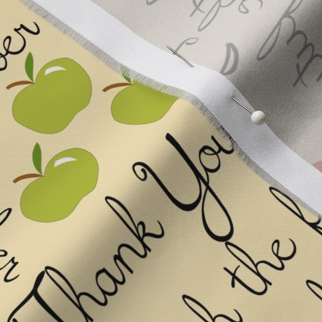 Spoonflower Fabric - Teacher You Appreciation Printed on Organic Cotton Sateen Fabric by The Yard - Sewing Quilting Apparel Home Decor