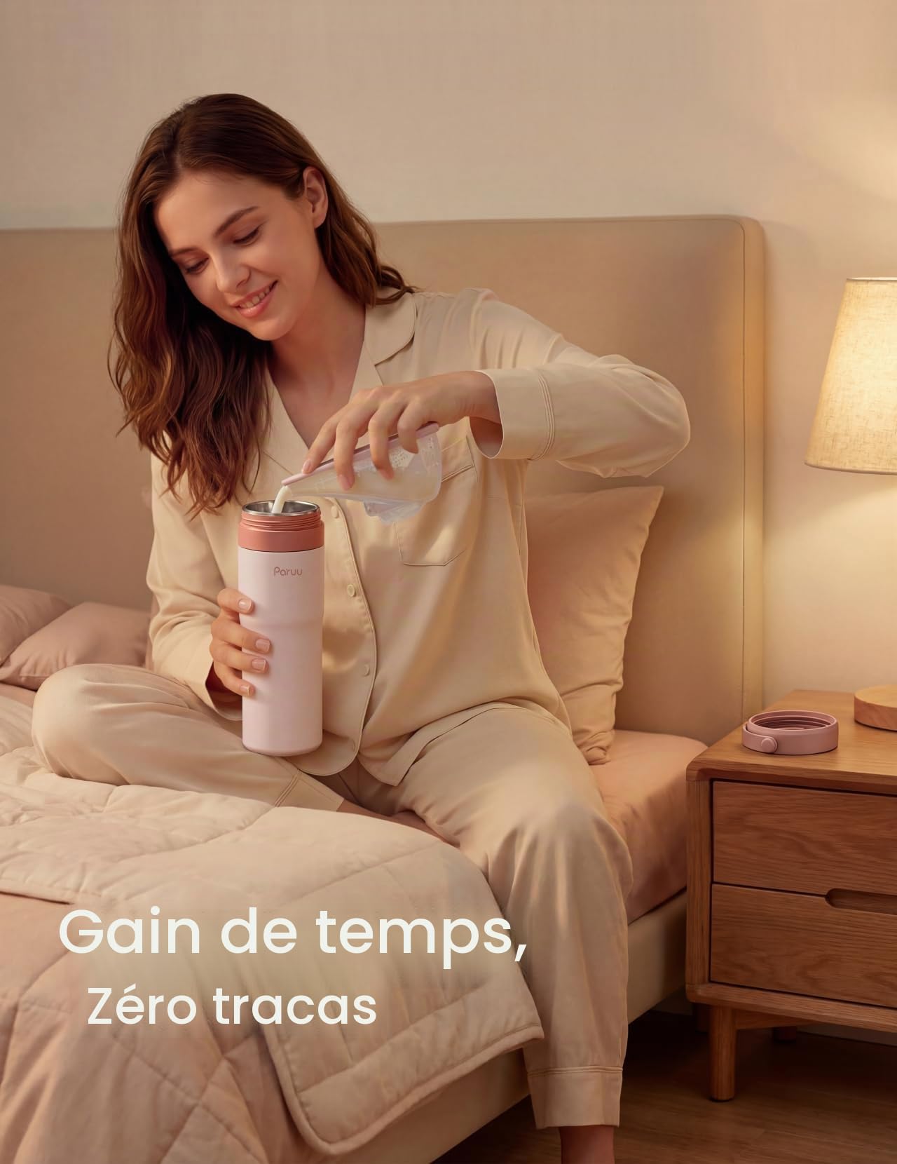Paruu Glaciere Lait Maternel, Pot Conservation Lait Maternel Portable en Acier Inoxydable 304, Maintien Froid 14–23 Heures, Contenant de 300-700ml, pour Voyages & Activités Extérieures, Rose