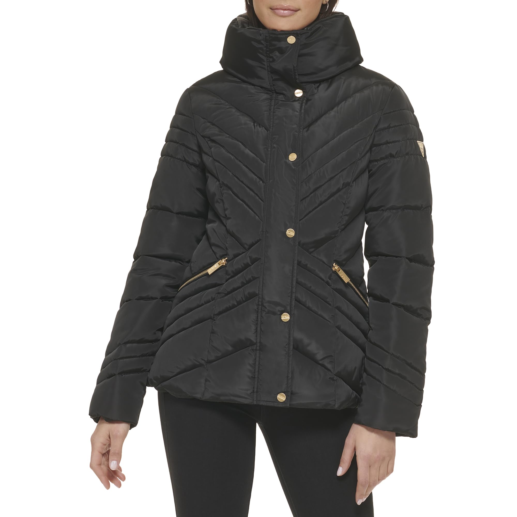 GUESS Chaqueta acolchada de peso medio para mujer