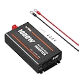 LiTime 1000W Pure Sine Wave Inverter 12V DC to 120V AC Converter for Home, RV, Truck, Camping, Built-in 2 AC Outlets, Off-Grid Solar Power Inverter with LCD Display Showing Real-time Status