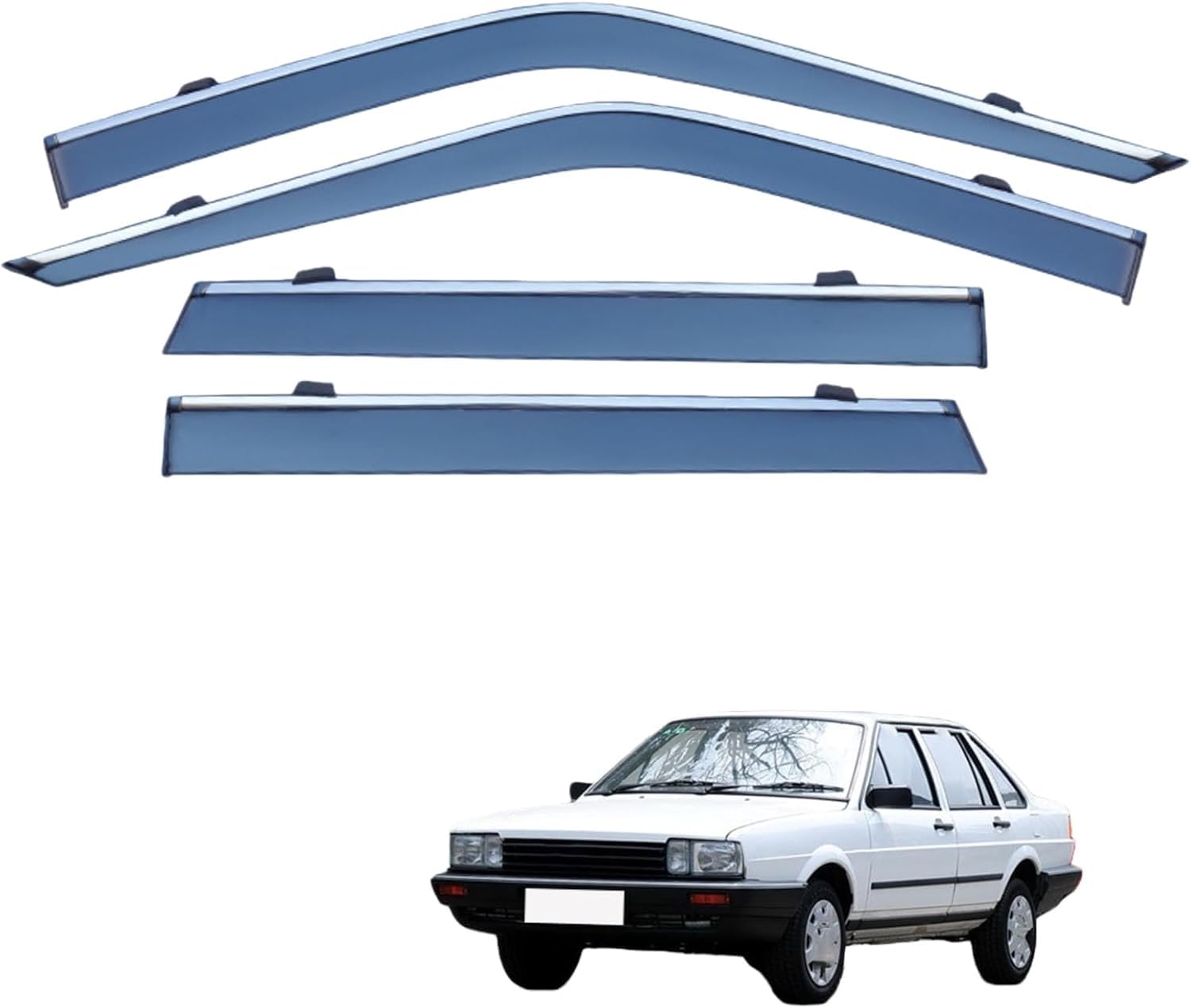 PLAKDFUU Wind Deflectors Rain Guards for Volkswagen Santana/Premium Santana 2000-2012 4Pcs, Side Window Visors Block UV & Rain, Fresh Air Flow