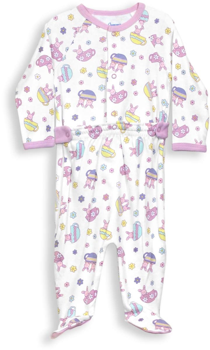 Spencers H73108-6 3-6 Months Zip Leg Sleeper - Tea Bunnies Multicolor