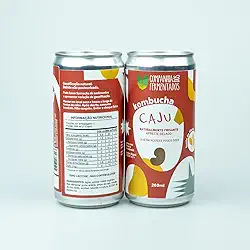 Kombucha de caju; gaseificação natural/lata 269 ml