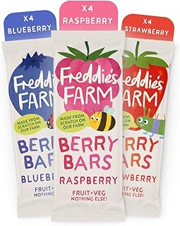 Sponsored Ad – Freddie’s Farm Kids Snacks | Fruit Snacks Multipack - Raspberry, Blueberry, Apple Bars | Lunchbox Snacks For Kids | 100% Fruit & Veg | UPF Free, Recyclable Packs & Made in the UK | 12 x 20g Bars