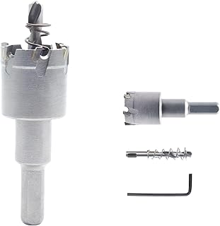 1 1/8" (28mm) TCT Carbide Hole Saw, Metal Hole Cutter Drill Bit Steel Hole Saw Tungsten Carbide Hole Saw Arbor for Plastic Pipe Wood Stainless Steel