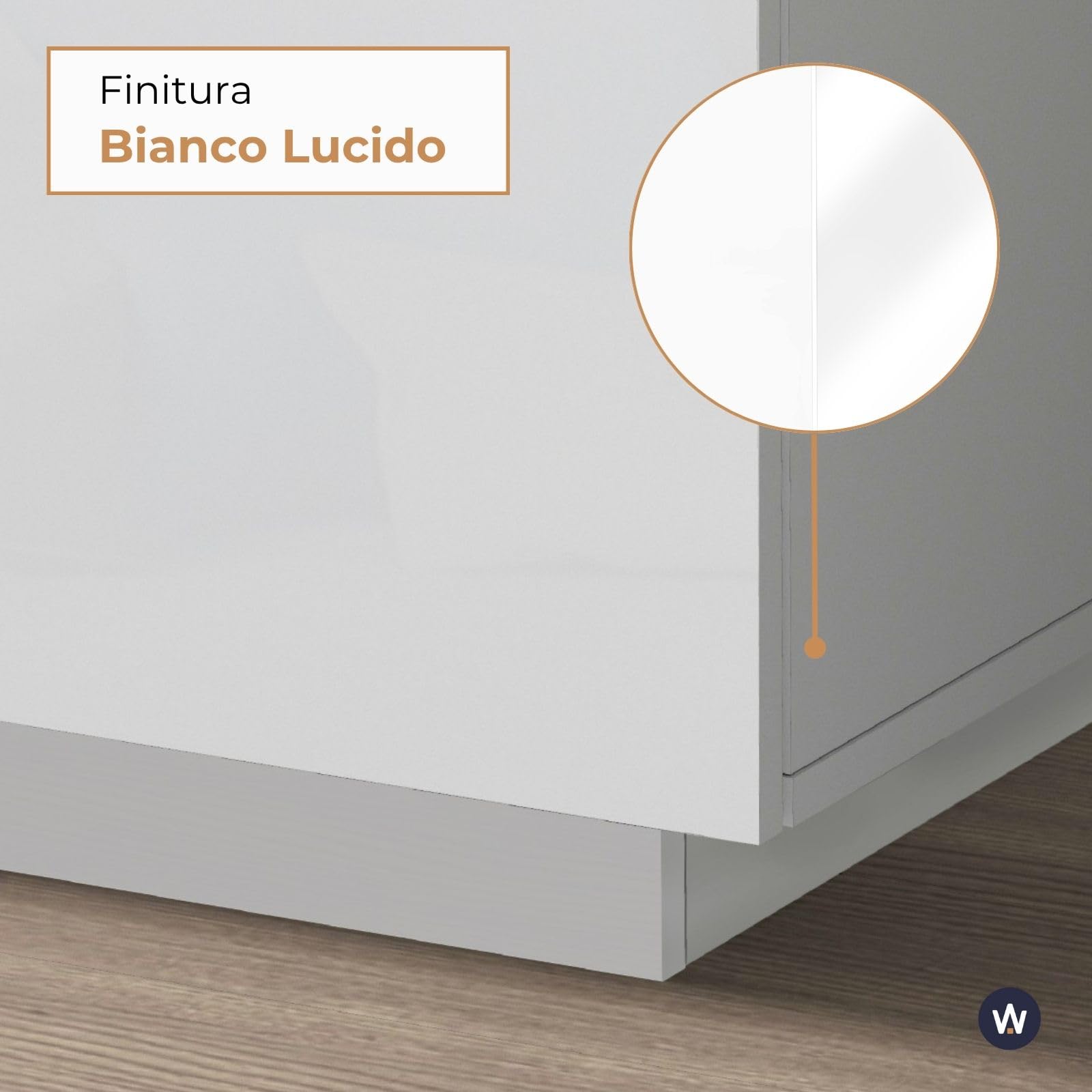 WHOUS Armadio Multiuso EASY per Ufficio, Studio o Camera con 2 Ante e 4 Vani, 79,20x38x166 cm, Bianco Lucido
