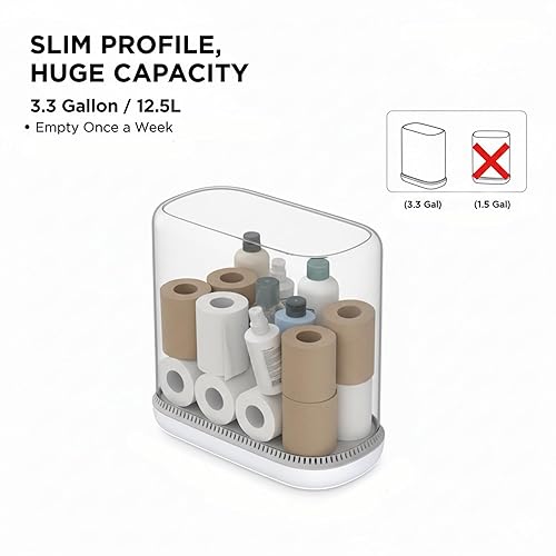 Miniatura 9 de MOPALL Cubo de basura a prueba de perros con tapa, cubo de basura delgado de 3.3 galones con cubo interior, se adapta a bolsas estándar de 4