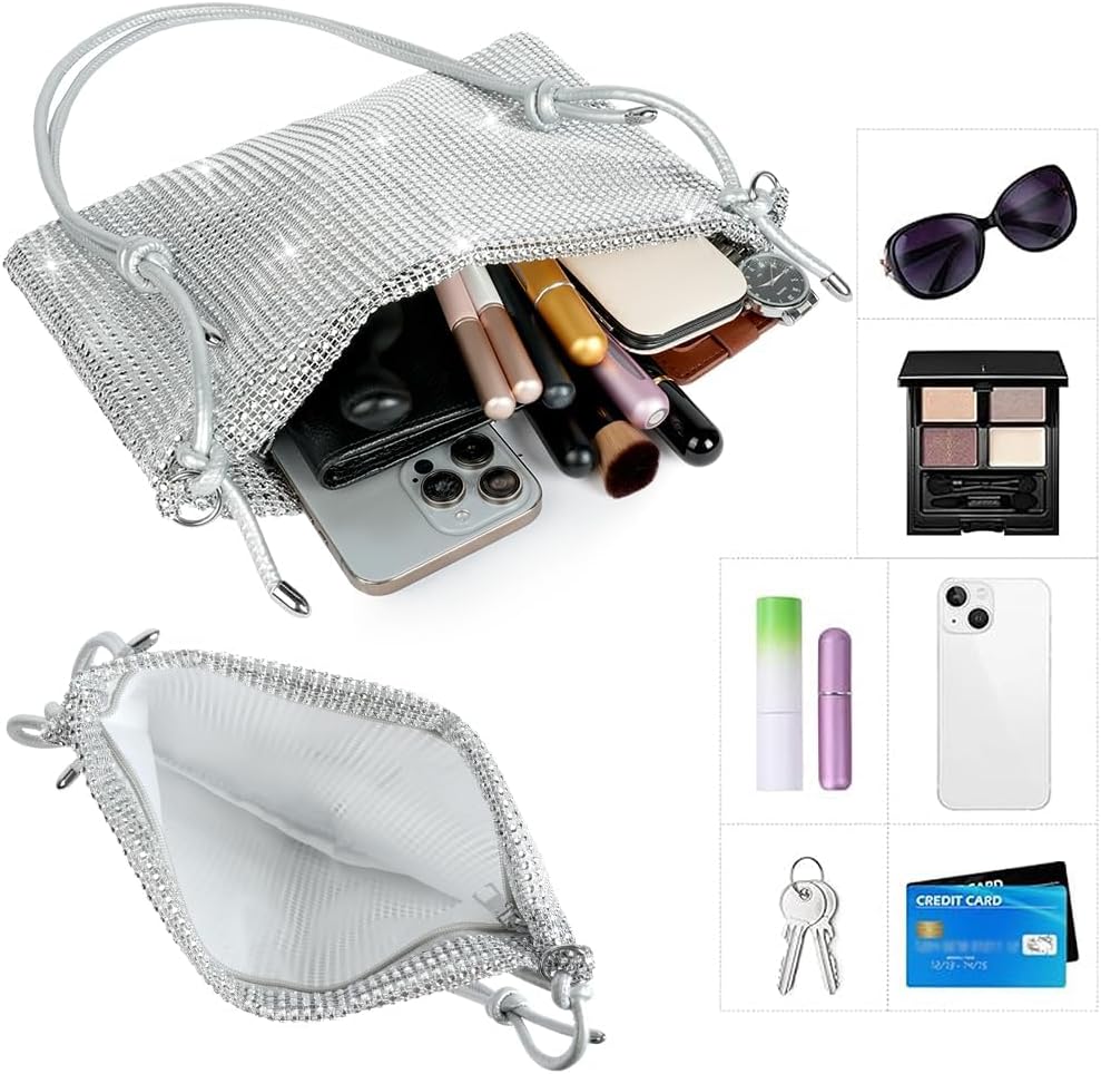 OSDUE Evening Bag Clutch Purses for Women, Rhinestones Purse, Sparkling Envelope Evening Bag