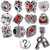 Red Birthstone Beads and Charms for Pandora Charm Bracelets - January July Ruby Garnet