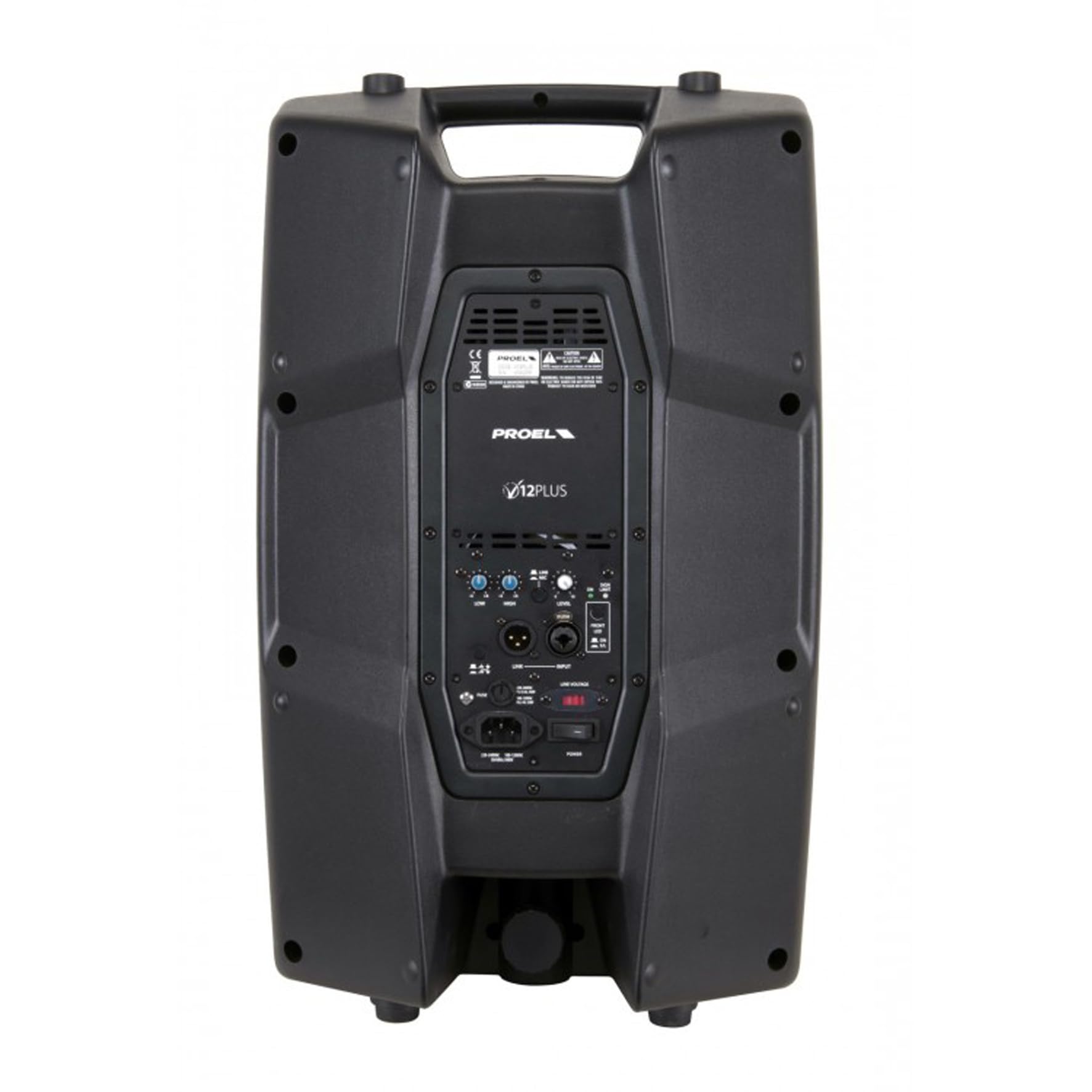 PROEL V12PLUS - Cassa monitor audio diffusore bi-amplificato a 2 vie con cono da 12" e potenza di picco di 600W, Nero