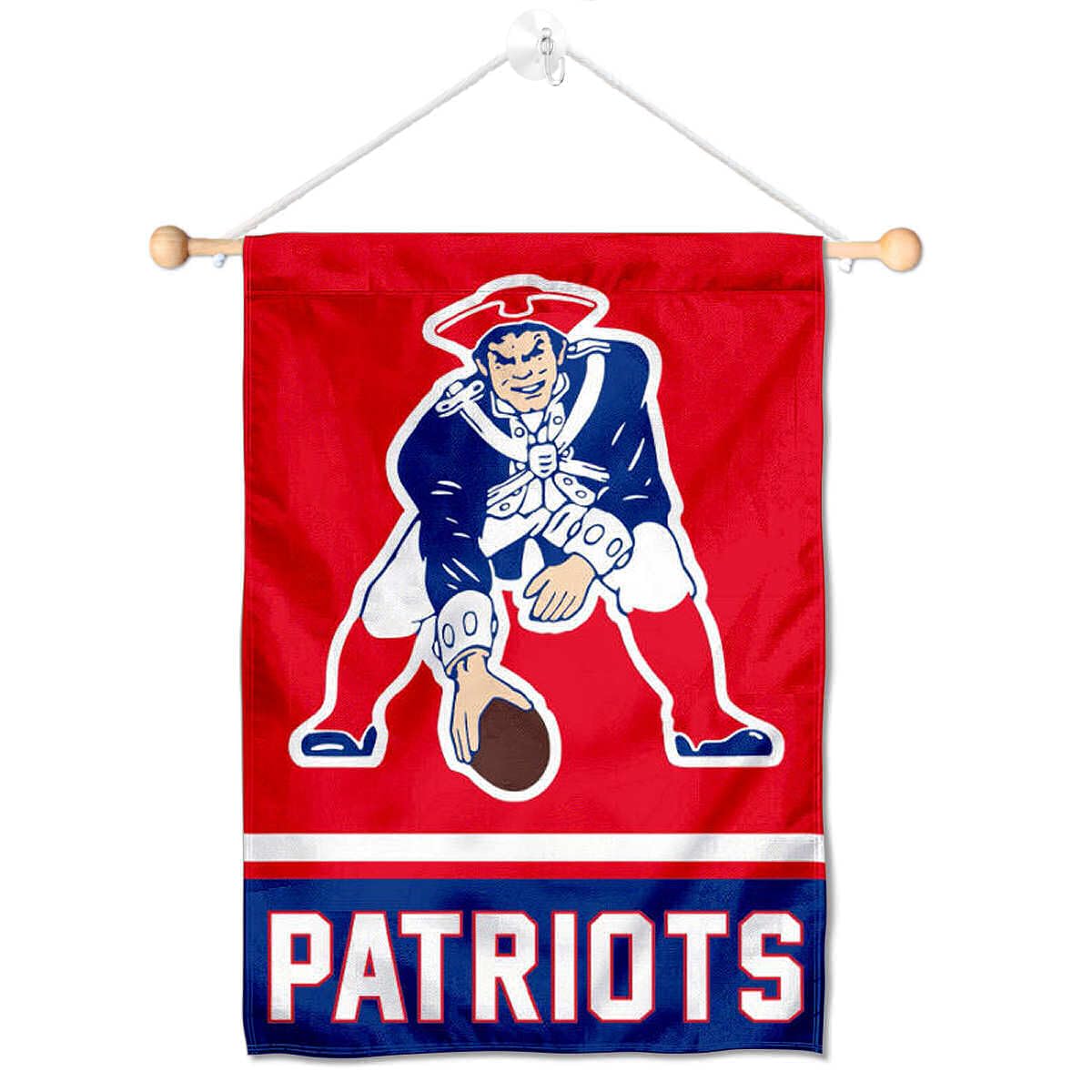 Fanion New England Patriots Pat Patriot suspendu vintage avec ventouse