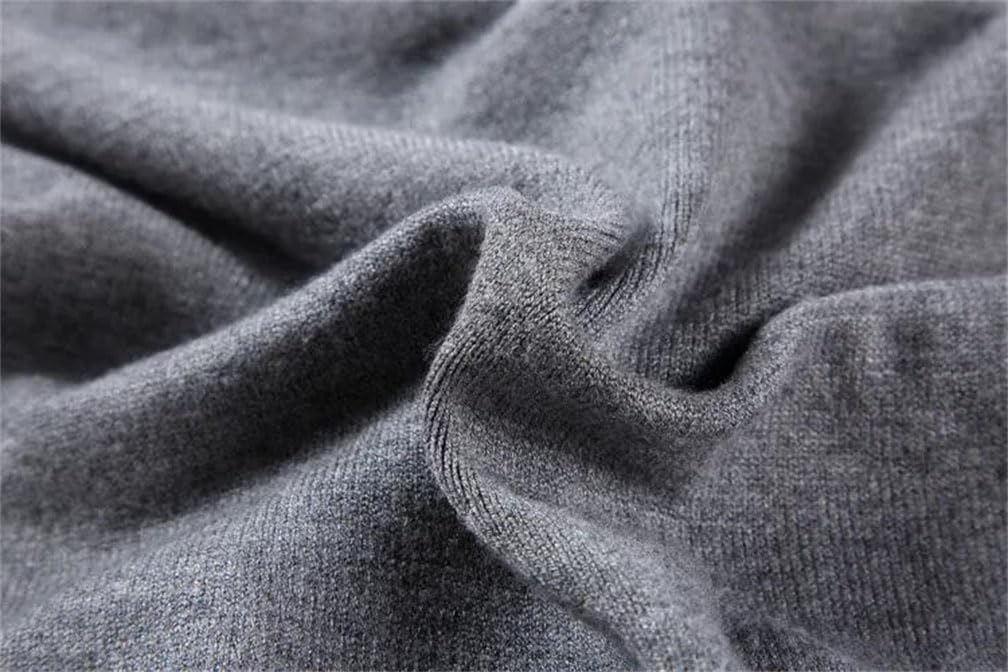 Suéter de punto casual de cuello alto para hombre, ajuste delgado, manga larga, suéter de color liso