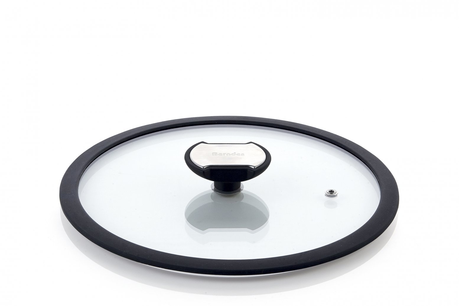 BERNDES - Coperchio in vetro borosilicato bordo in silicone nero - Diametro 20 cm