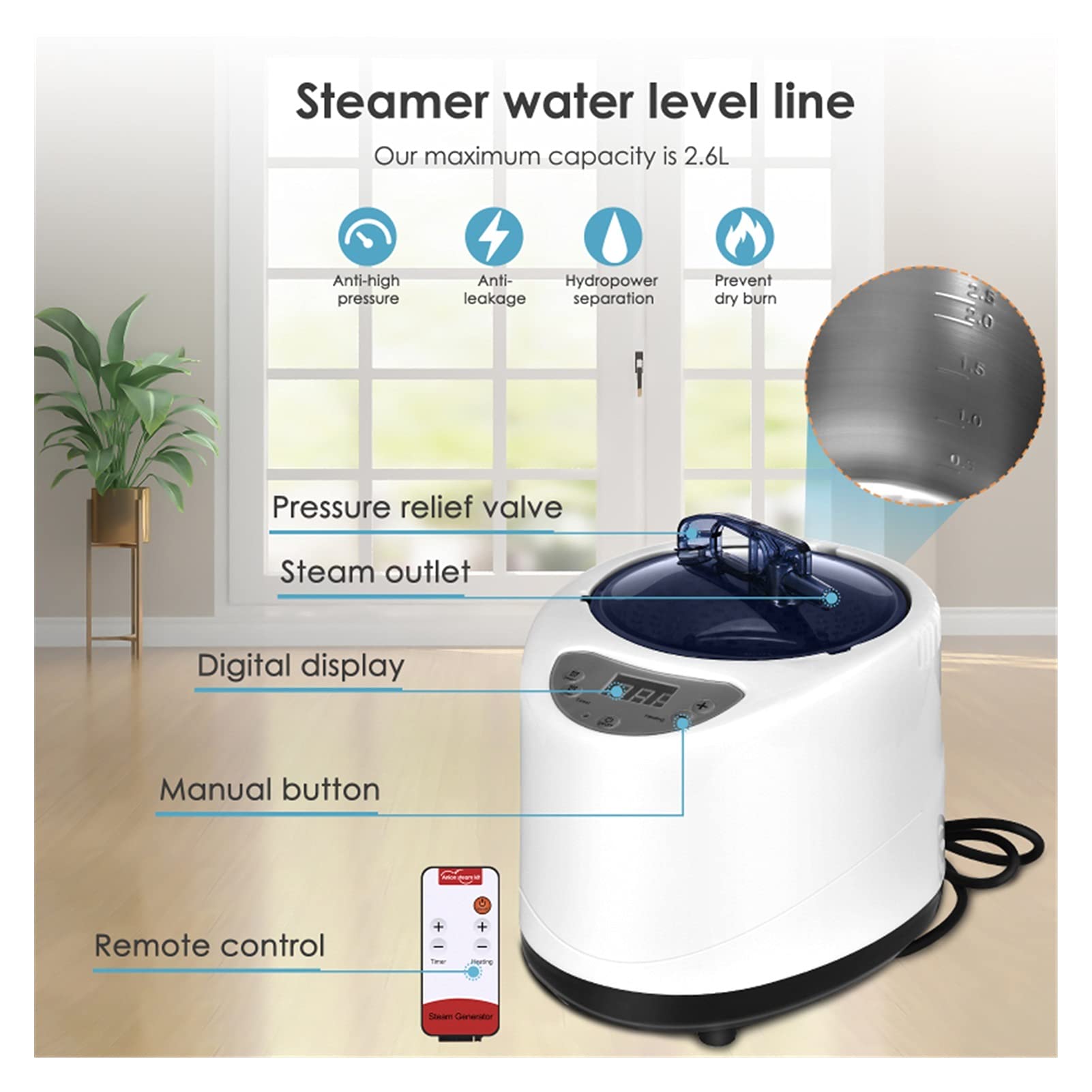 Infrarot-Saunadecke Portable Sauna Generator-Zimmer for Sauna SPA Größeres Zelt tragbares Dampfbad verlieren Gewicht Detox-Therapie-Dampffalten-Sauna-Kabine Fernsteuerbar(Color:Silver)