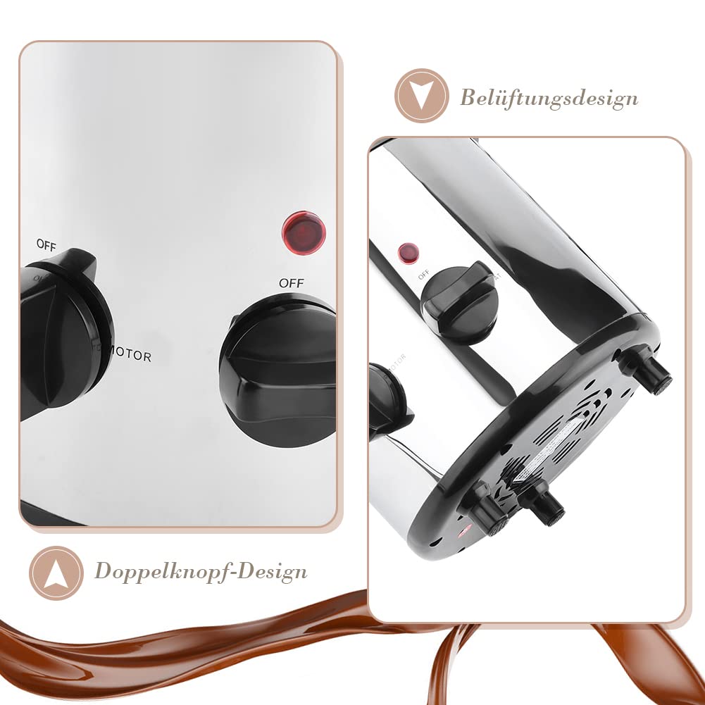 Fontana di Cioccolato a 4 Livelli in Acciaio Inossidabile, 220V 170W, Dimensioni 37x22x43 cm, con Spina Europea per Feste, Matrimoni ed Eventi Speciali