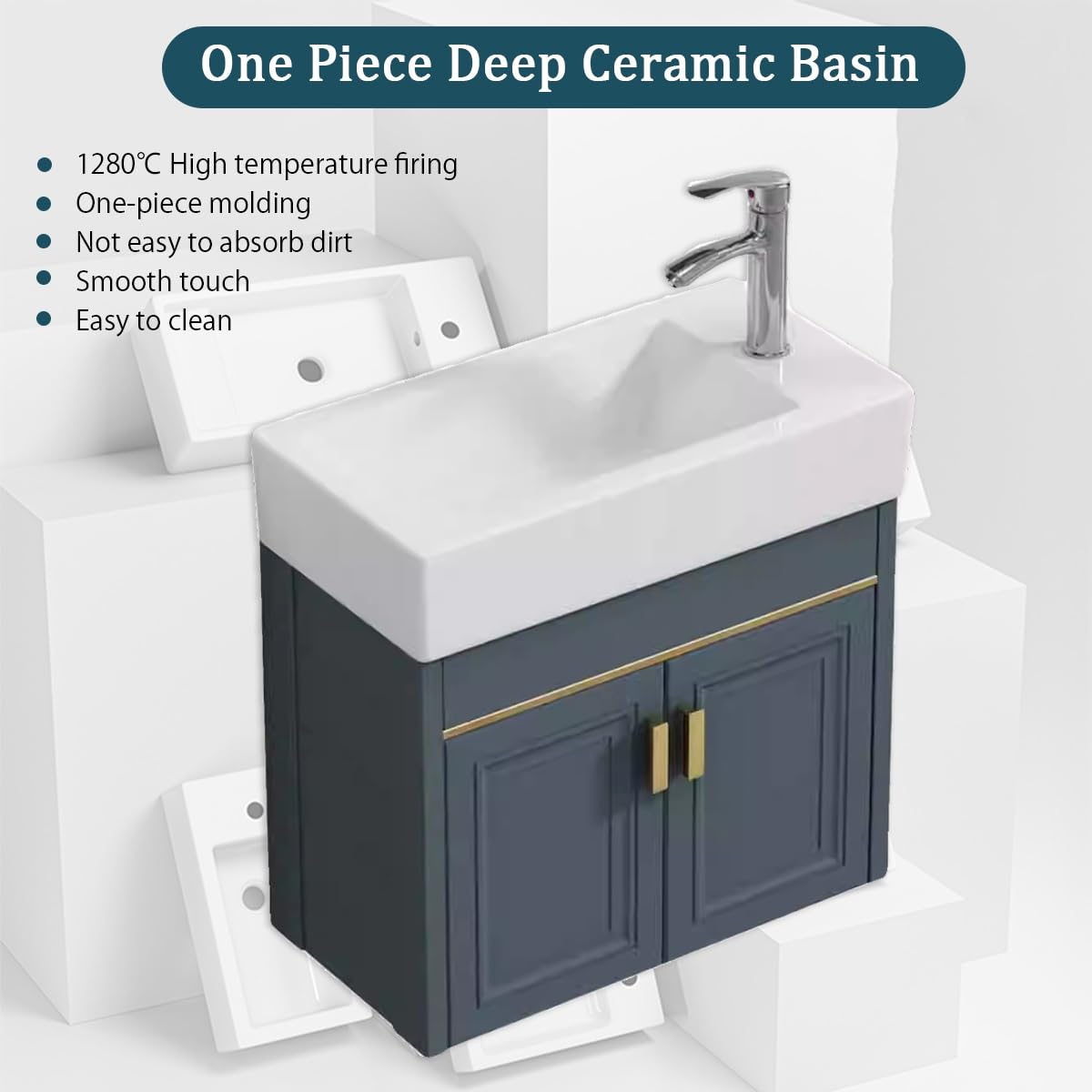30cm Lavabo Mural En Céramique Blanche,Lave Main Wc Avec Meuble,Lavabo À Poser Pour Petits Invités,Lavabo Suspendu À Fixer Au Mur,Lave Main Rectangulaire,Pour Vestiaire Salle De Bains Toilette(16.1*8.