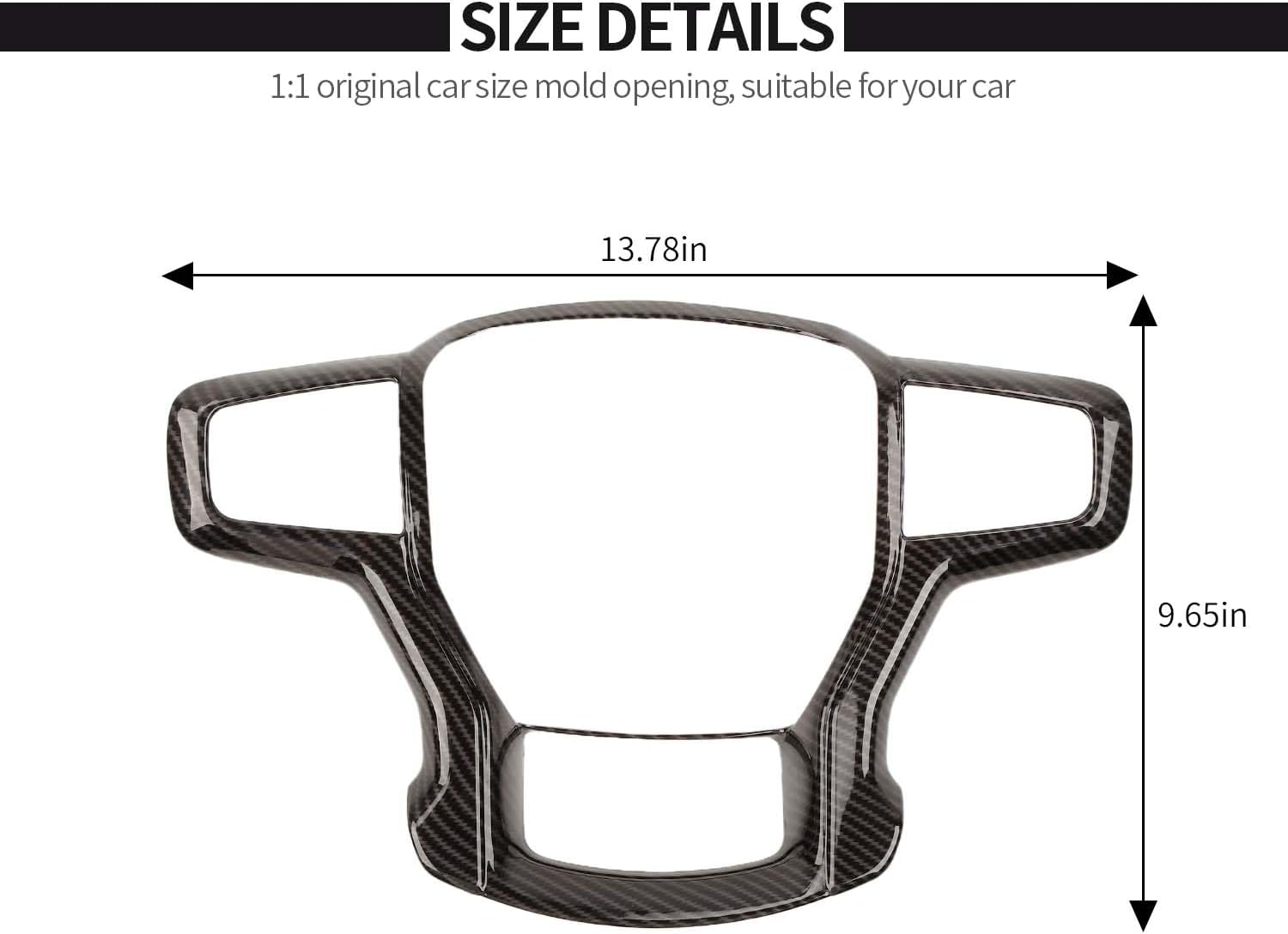Voodonala for Chevy Silverado Steering Wheel Panel Cover Interior Steering Wheel Accessories Compatible with Chevy Silverado 1500 2019-2024 Suburban 2020+ Tahoe 2021+(1Pc,ABS,Carbon Fiber Black)