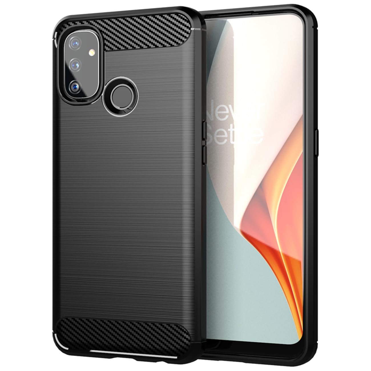 Case for OnePlus Nord N100 Case,for OnePlus N100 BE2013 Carbon Fiber Case Slim Soft TPU Case Shock-Absorption Protective Shockproof Phone Cover for OnePlus Nord N100 Black