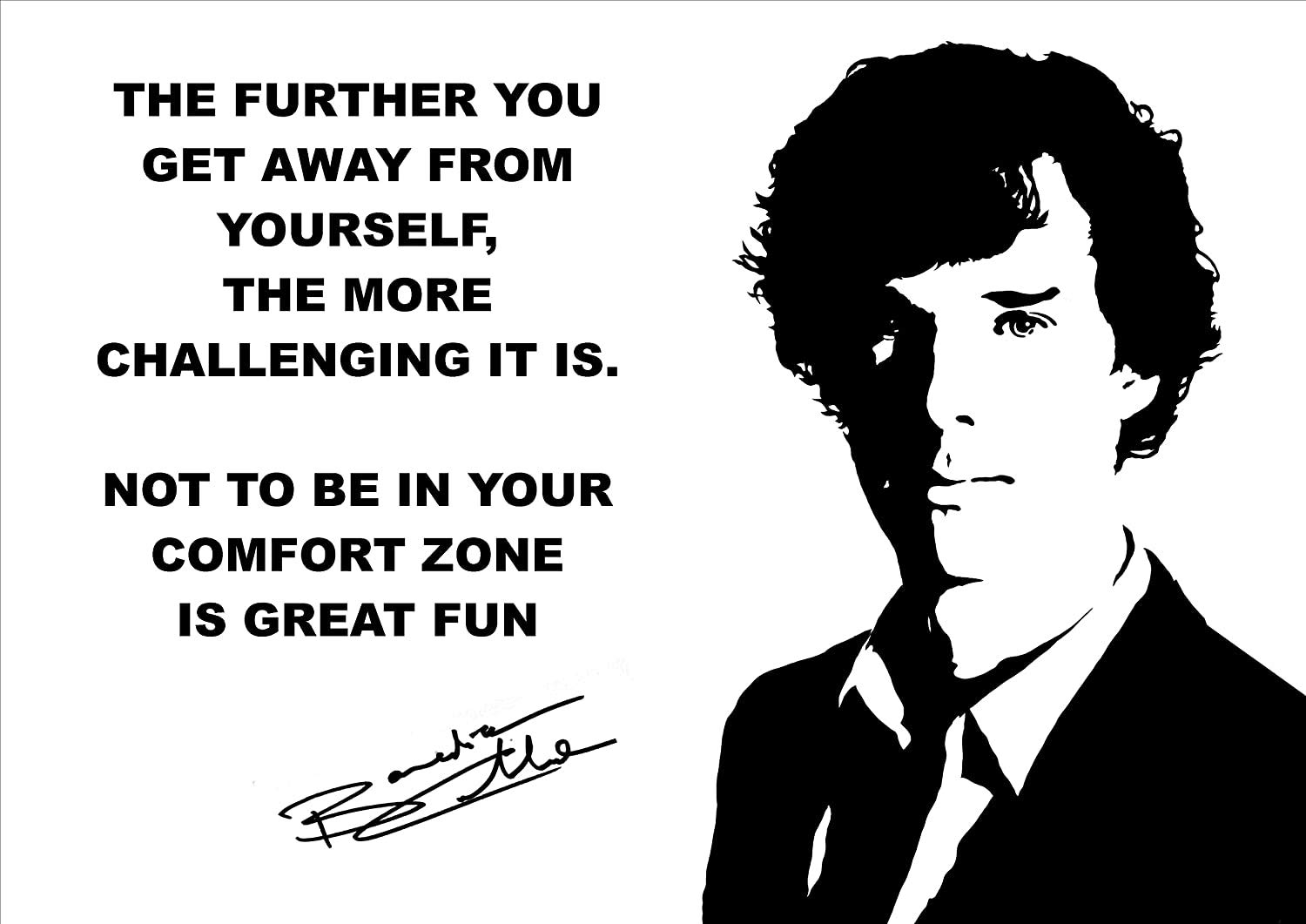 Mark Mountford Benedict Cumberbatch Signed Inspirational Motivational Quote Sign Poster Print Picture