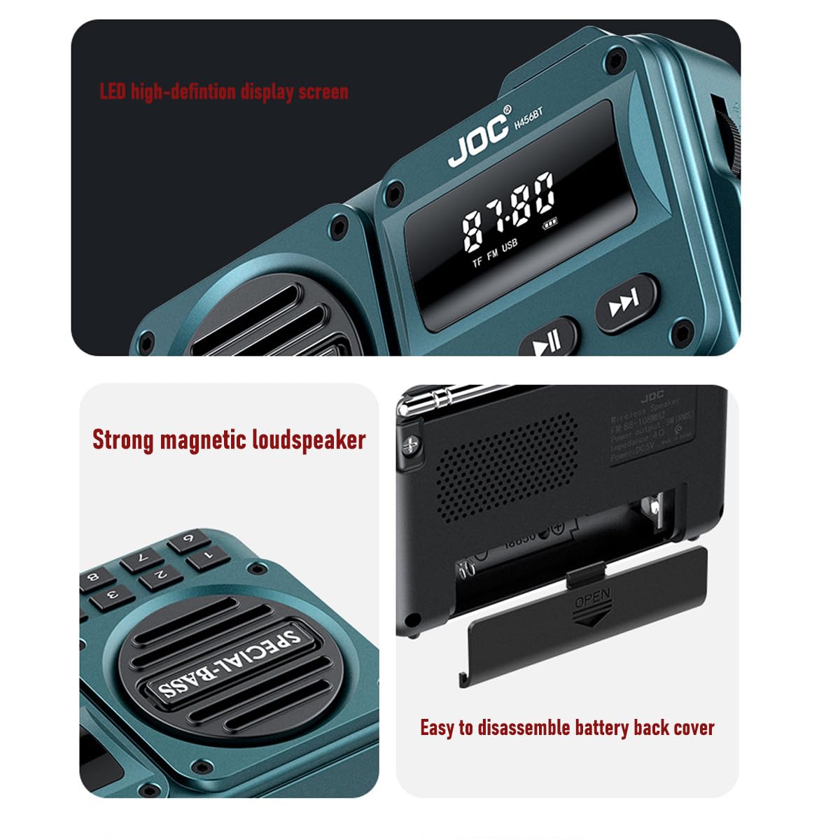 Photo 1 of Diymore Portable AM/FM Transistor Radio with Loud Speaker Compact Emergency Radio with Bluetooth TF Cards Strong Reception LED Display for Indoor,Outdoor,Seniors Small Gift ? ?