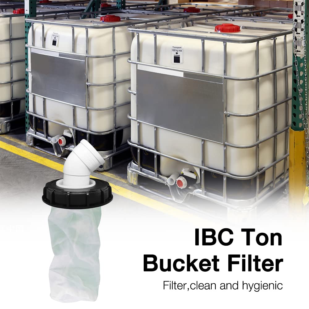 Coperchio IBC Con Filtro Lavabile Da 163 Mm E Raccordo A Gomito DN75 180° – Accessorio Per Serbatoio Acqua Piovana Con Filtro In Nylon Riutilizzabile - 5