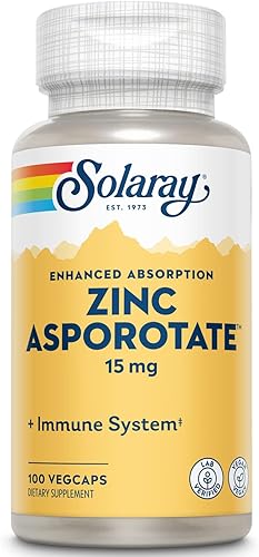 Solaray - Asporotato de zinc, 15 mg, 100 cápsulas
