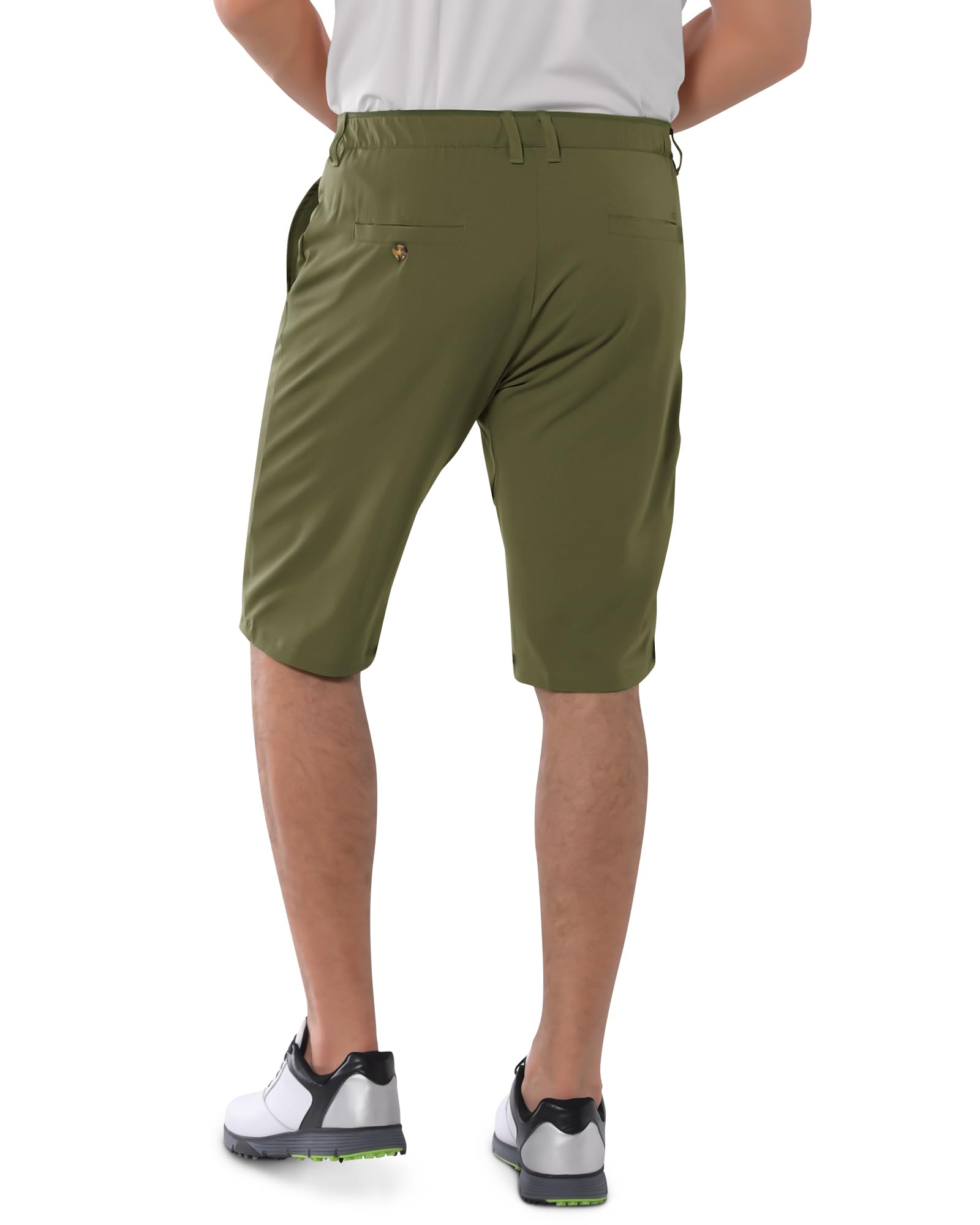 33,000ft Pantalones cortos de golf para hombre, ligeros, de secado rápido, elásticos, con bolsillos, entrepierna de 11 pulgadas, para viajes casuales