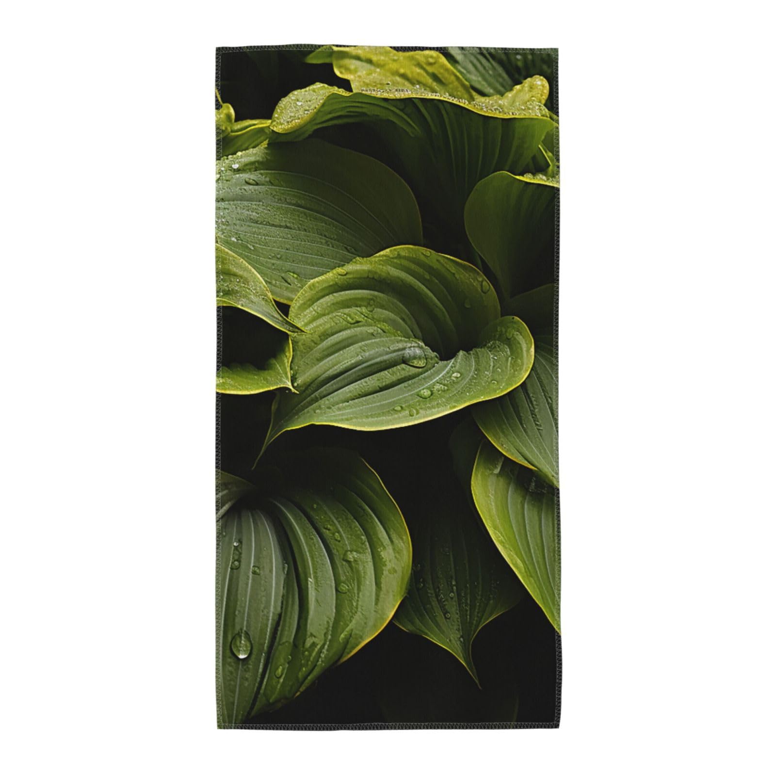 FekiLoot Absorbent Hand Towels 13.8"X27.5" Decorative Bathroom Towel Soft Microfiber Face Towel Moist Hosta Leaves Dish Kitchen Towels for Bathroom Kitchen Hotel Spa Bath Towels