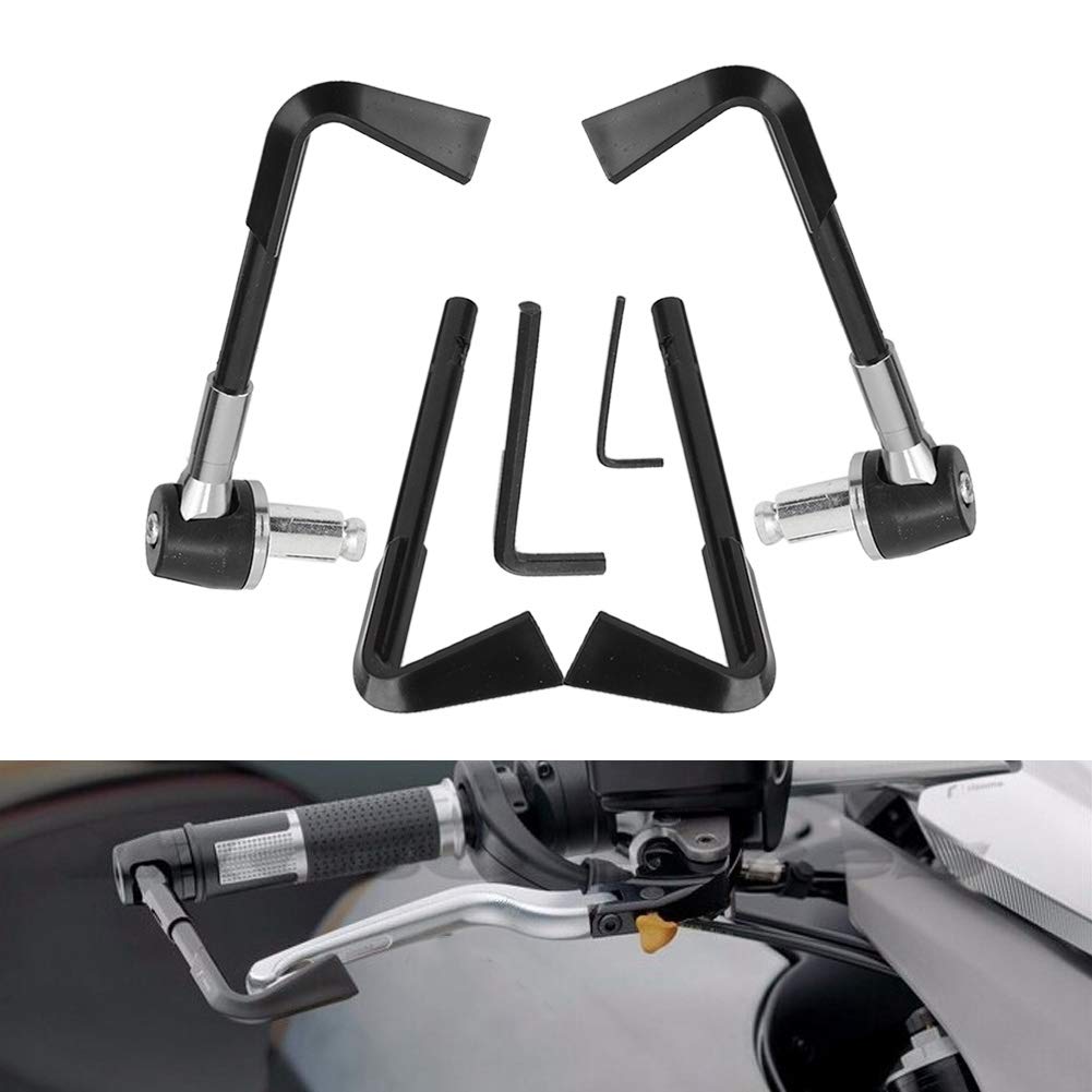 Protège-Leviers Frein Moto CNC Universel 22 Mm - Garde Anti-Chute Et Anti-Collision Noir