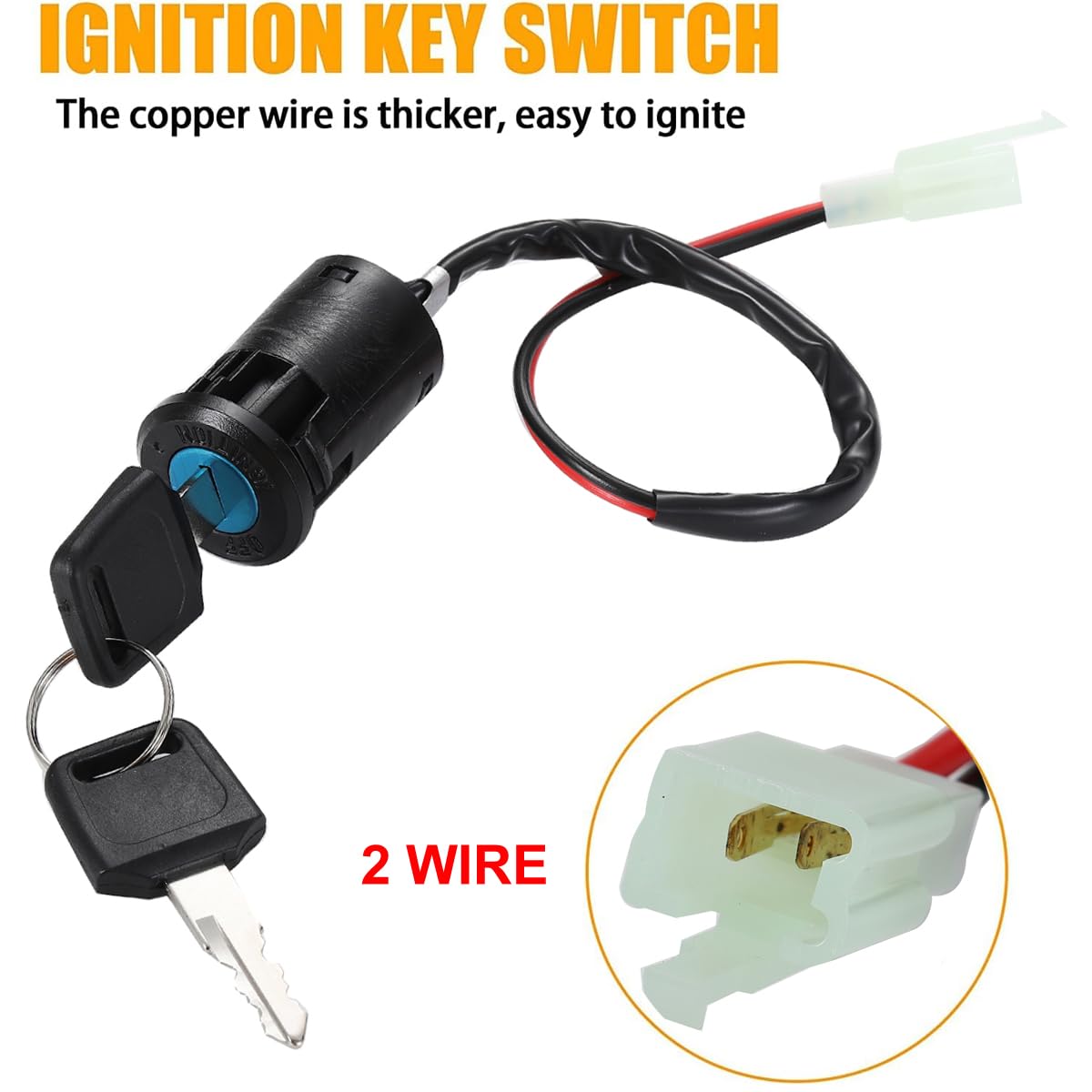 Universel 4 Fils 2 Clés De Contact Interrupteur De Démarrage Porte, Serrure Cont