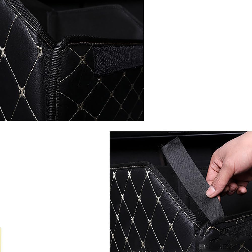 NURCIX Auto Bagagliaio Pieghevole Cuoio Organizer, per Mercedes-Benz Mercedes-EQ R-Class S-Class SL SLK V-Class AMG Fondo Antiscivolo Car Tronco Vani e contenitori,B/Black Black-S