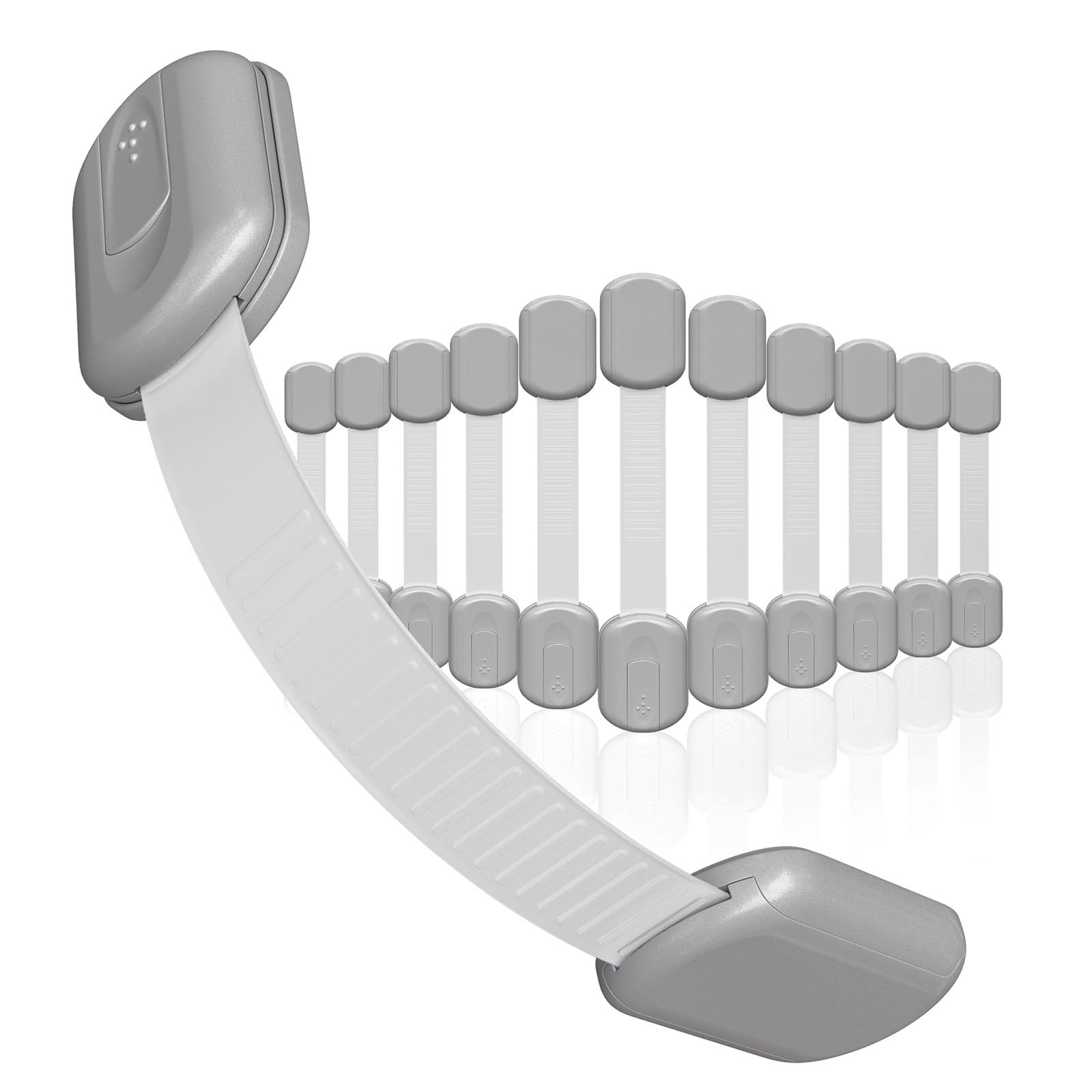 Baby Proofing Child Safety Locks (12 Pack) by Skyla Homes - The Safest, Quickest and Easiest 3M Adhesive Cabinet Latches, No Screws & Magnets,