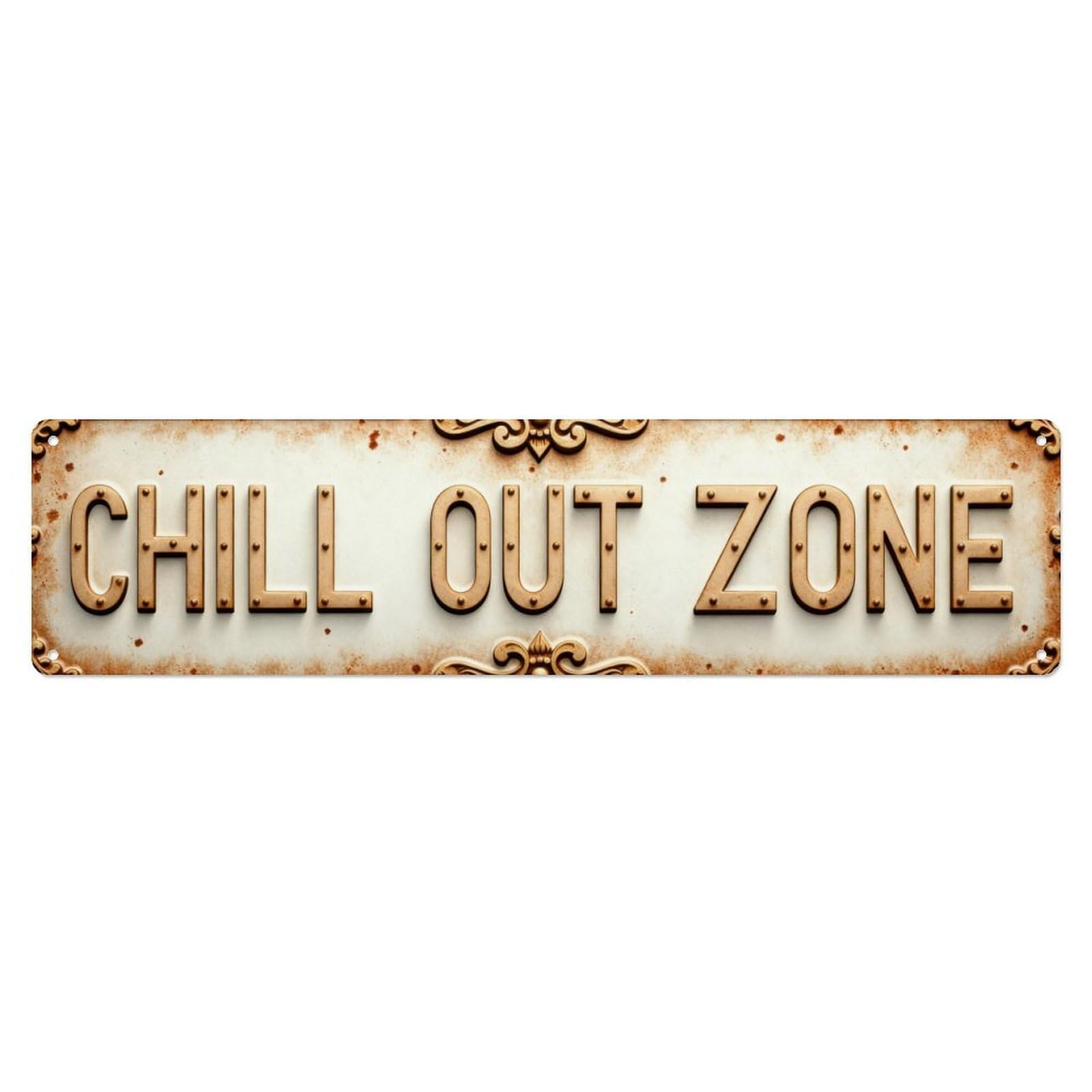 Chill Out Zone Sign Pattern_2 Metal Tin Sign Plaque
