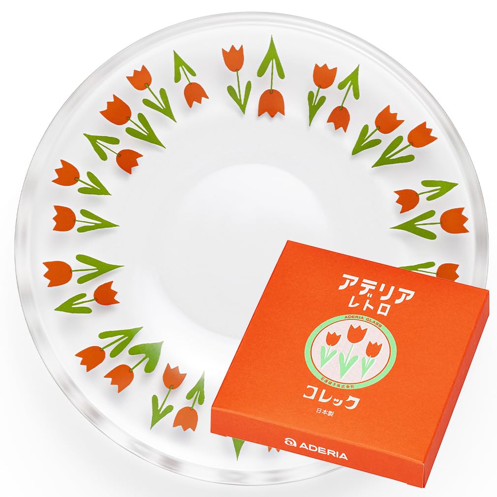 Aderia Retro Small Glass Plate, Showa Floral