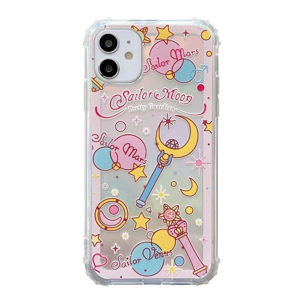 Mamarmot for iPhone 14 Case Cover, Japan Anime Cartoon Sailor Moon Case for Women Kids Girls Kawaii Shockproof Silicone Soft Clear Transparent Case Back Cover for iPhone 14 6.1" (for iPhone 14)