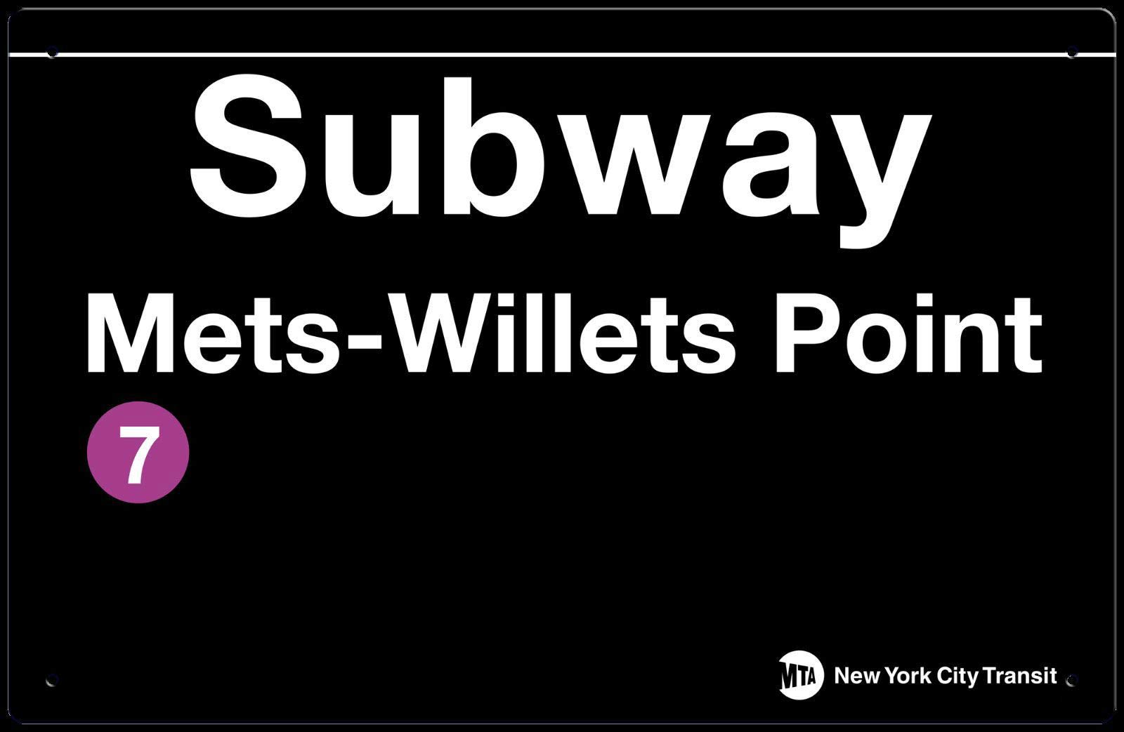 Biopracess Mets Willets Point New York City Subway Station Sign Metal Subway Sign 8x12 inch