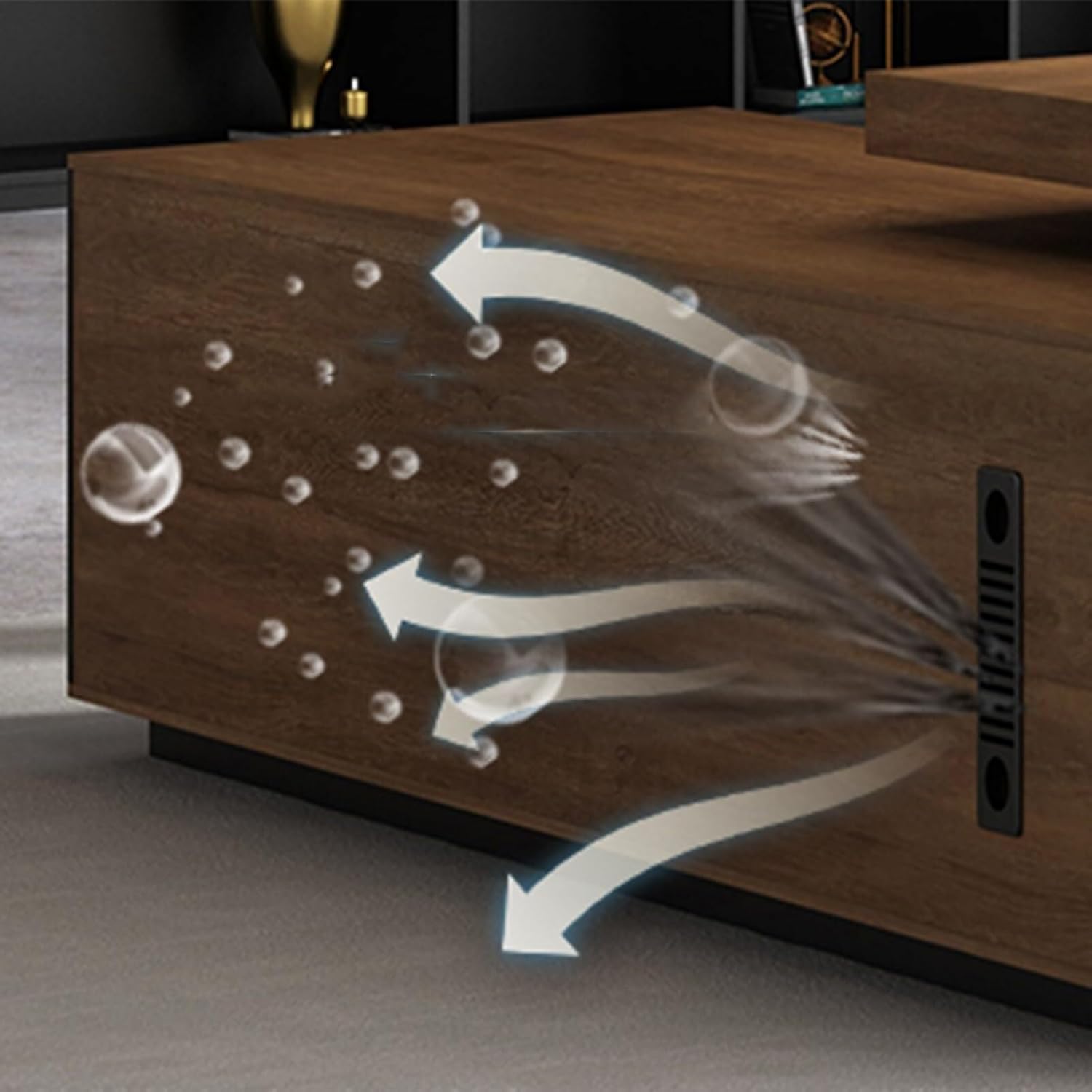 Modern L Shaped Executive Desks with Drawers Home Office Desk Wood Computer Table with Lateral Cabinet Business Furniture for Reception(240cm)