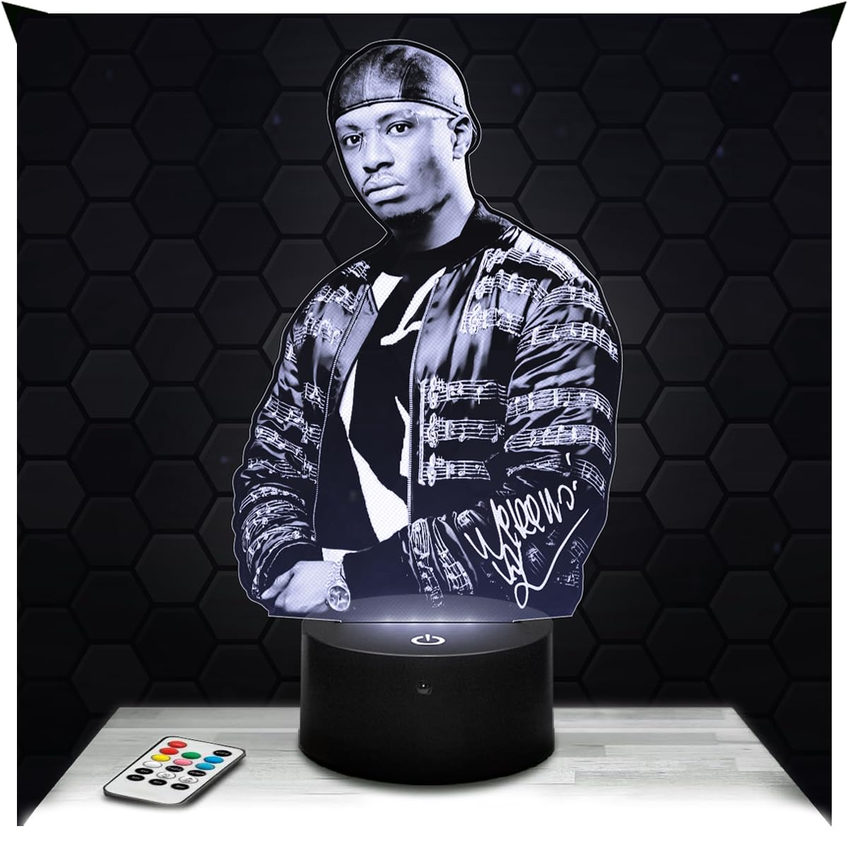 Lampephoto.fr - 3D Lamp Werenoi Rapper Singer, Touch LED Night Light, 3D Hologram Effect, Christmas Birthday Gift Idea for Men Women, Bedroom Decoration Object