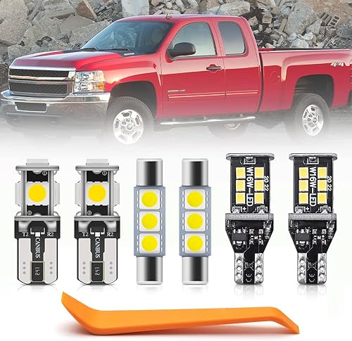 Miniatura 1 de Kit de 12 bombillas LED interiores para Chevy Silverado 2007, 2008, 2009, 2010, 2011, 2012, 2013, luces LED de mapa, cúpula de carga,