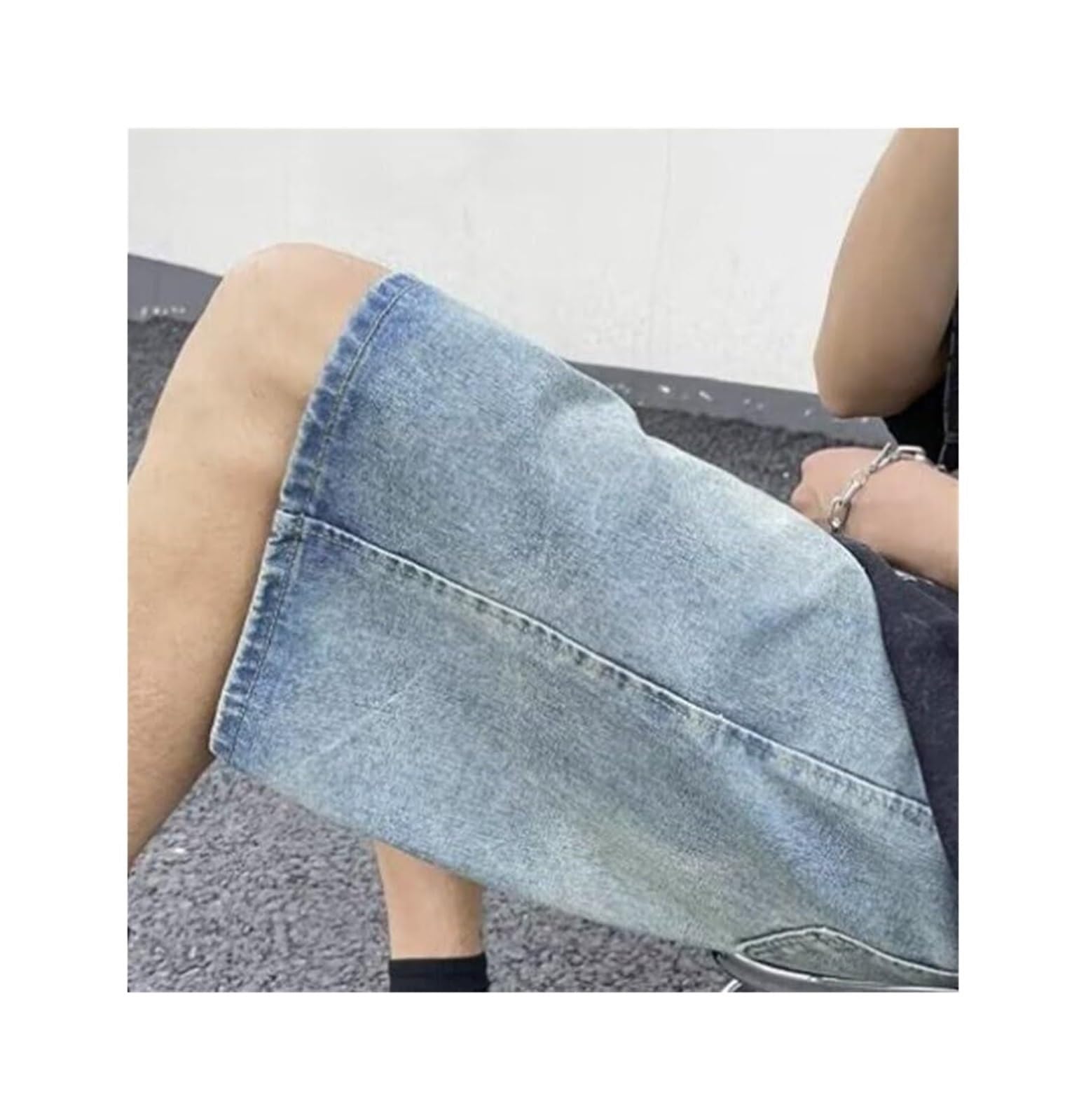 SIYAN Pantaloncini Di Jeans Casual Da Uomo, Pantaloncini Di Jeans Larghi Hip-hop For Uomo, Pantaloncini In Denim Y2K, Pantaloncini Cargo Streetwear, Pantaloncini For Adolescenti