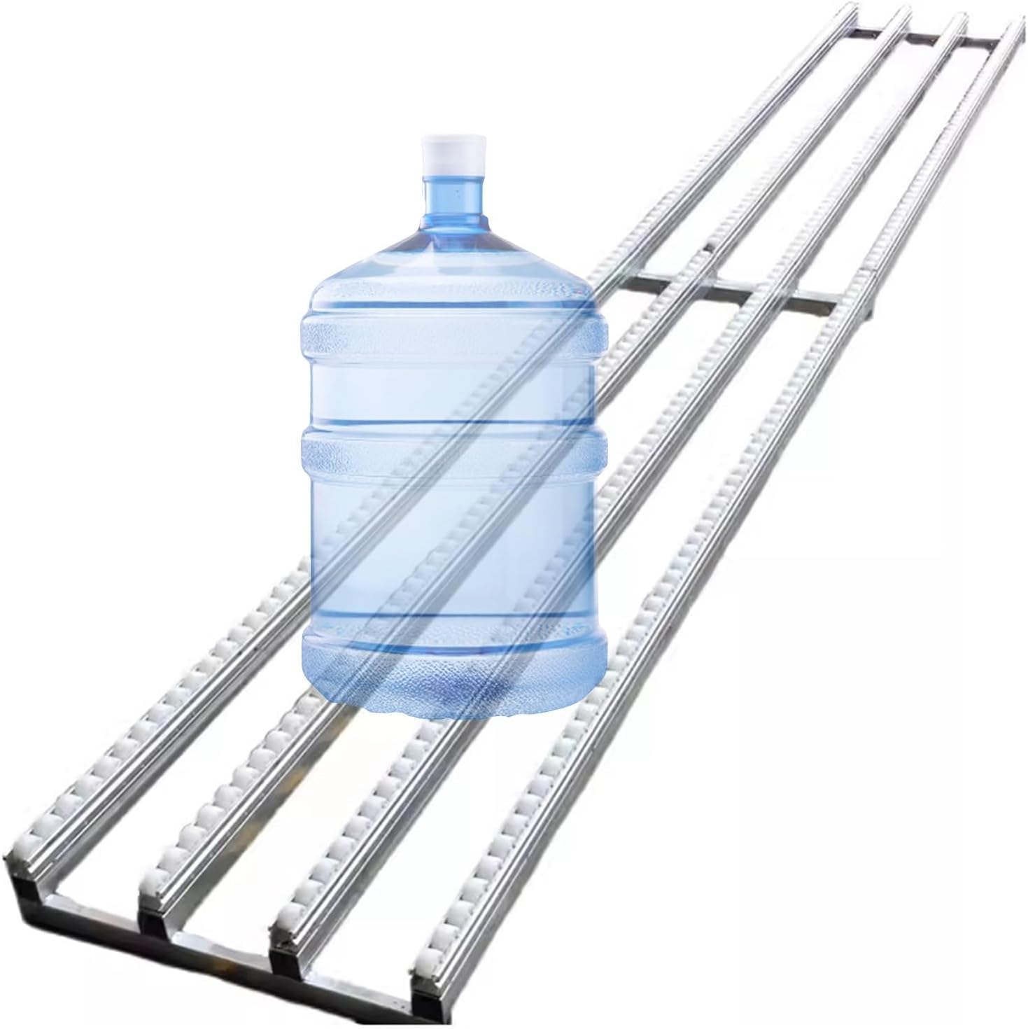 Nicht motorisierter Rollenbahntisch, 200 cm lang, ABS-Kunststoffrollen, erweiterbar, 4-Schienen-Design, ideal für Lager und Materialtransport, vielseitige Lösung für Unterböden
