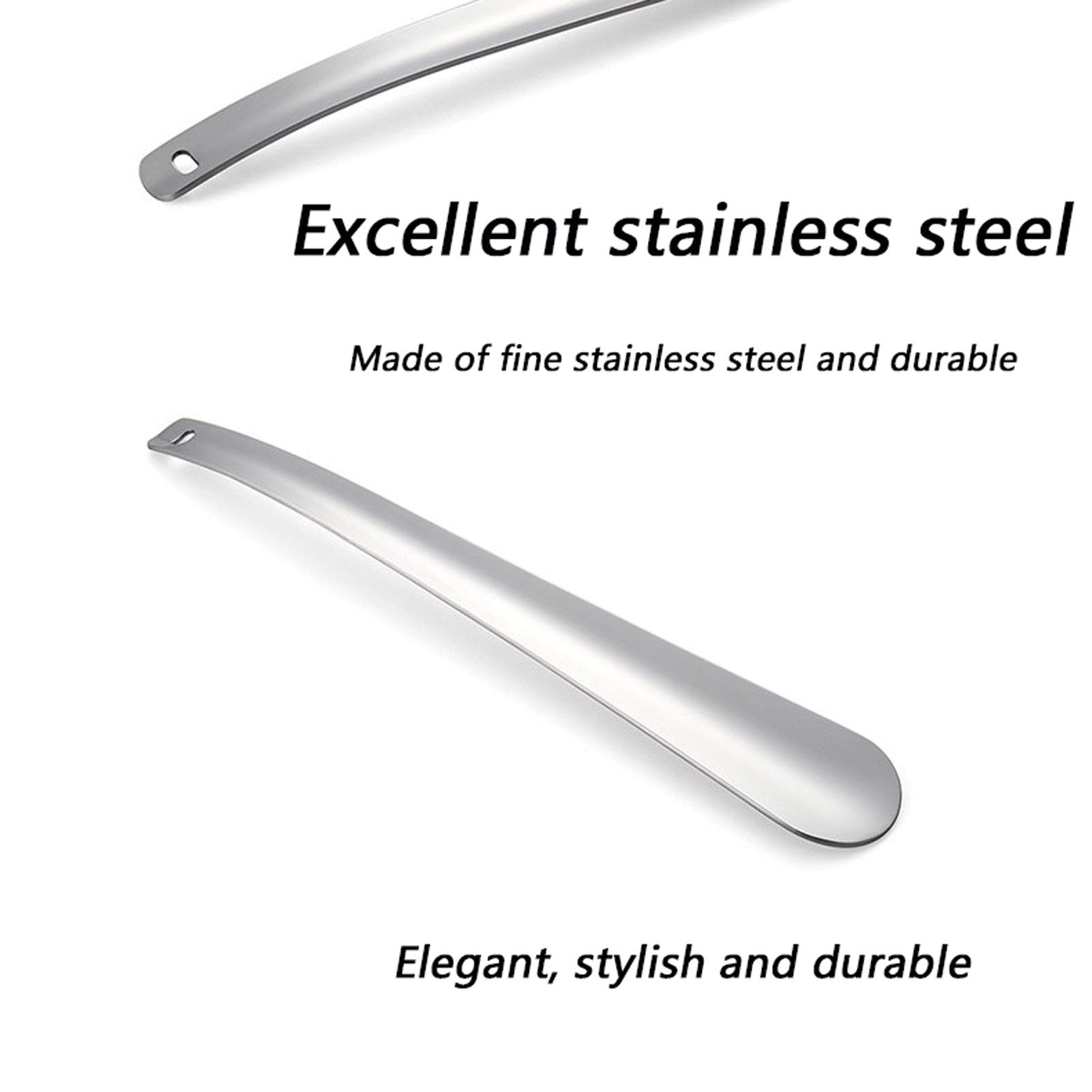 Kleiner Edelstahl | Schuhlöffel aus Metall, Ausflugs-Schuhlöffel, Schuh-Hebehilfe (Farbe: Metallic, Größe: 30 cm x 4,5 cm) (Metallic 30 cm x 4,5 cm)
